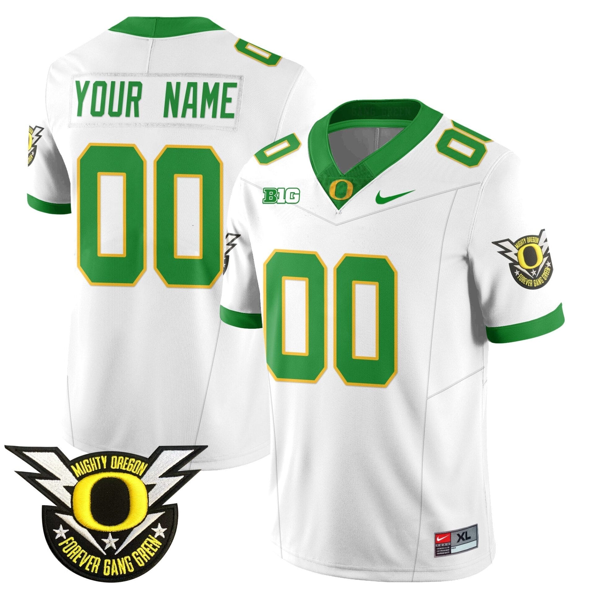 Custom Oregon Football Forever Gang Green 2024 Jersey - All Stitched - Image 3