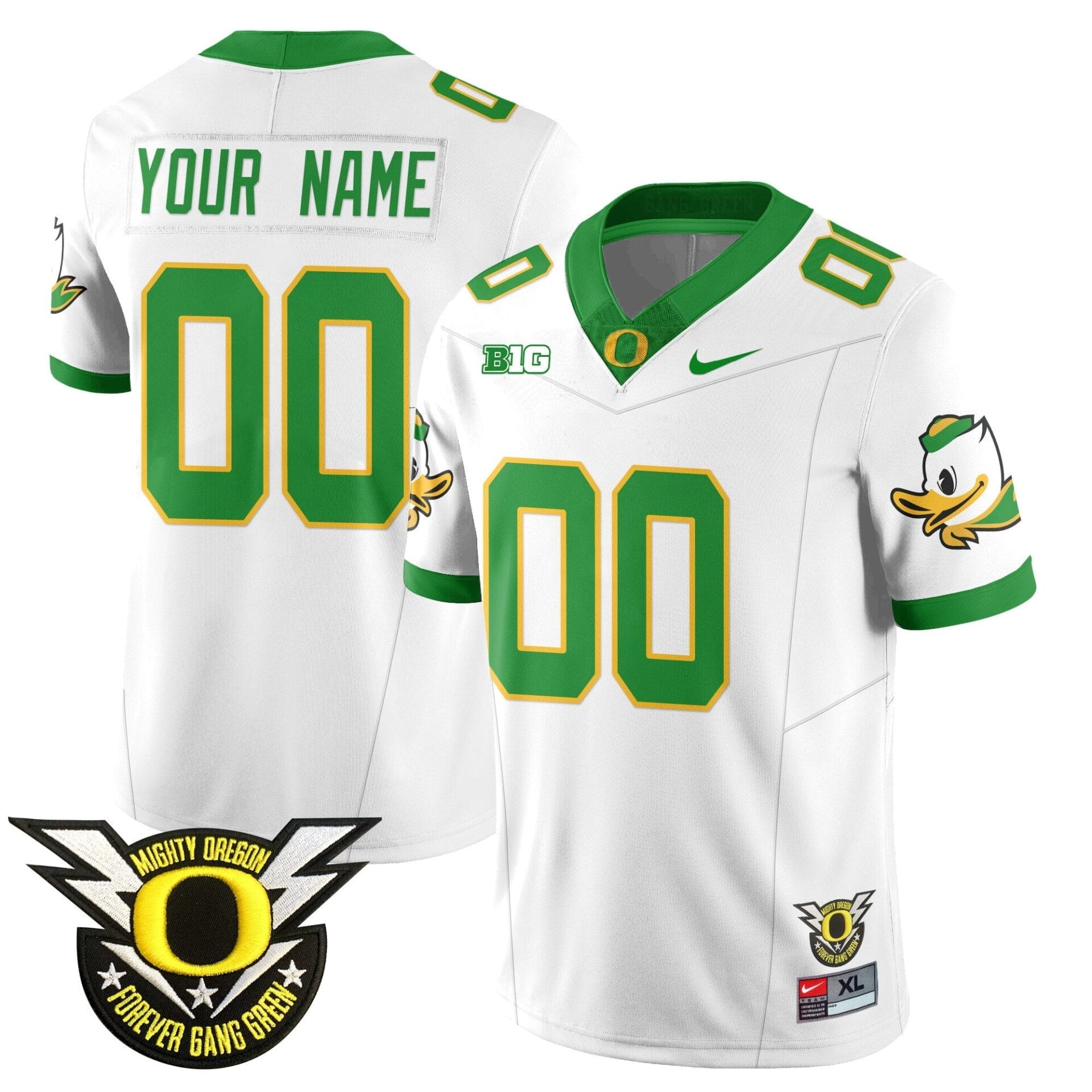 Custom Oregon Football Forever Gang Green 2024 Jersey N2 - All Stitched - Image 3