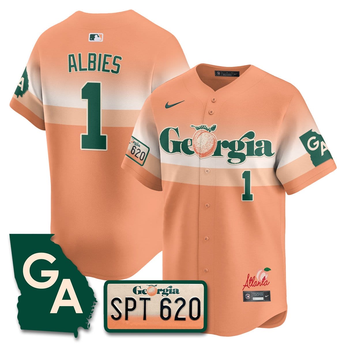 Braves Peach Plates - Georgia Peaches Jersey - Image 2