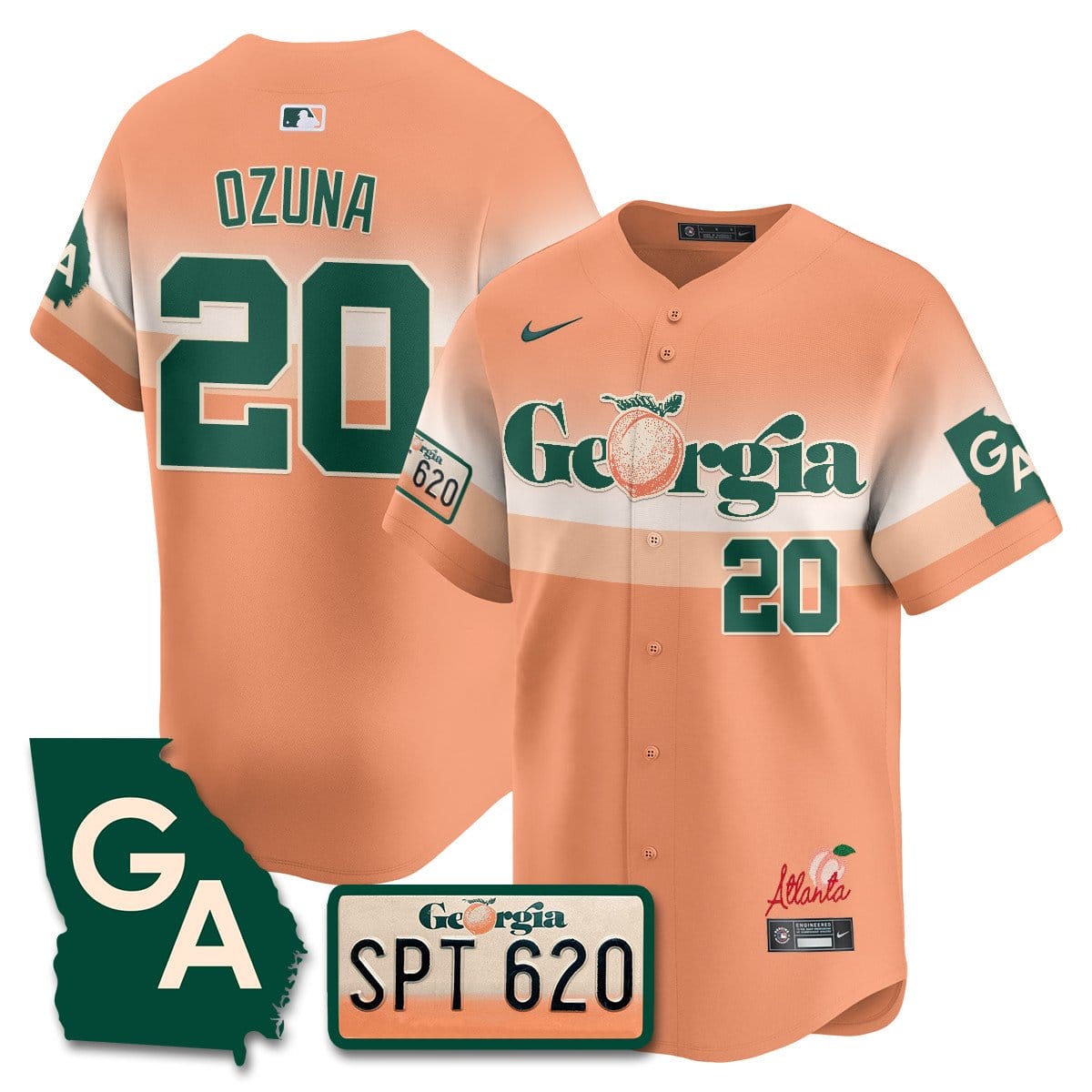Braves Peach Plates - Georgia Peaches Jersey - Image 5