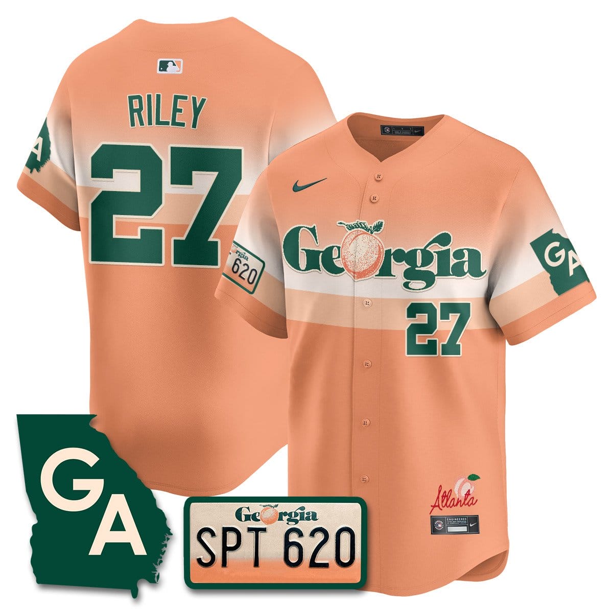 Braves Peach Plates - Georgia Peaches Jersey - Image 8