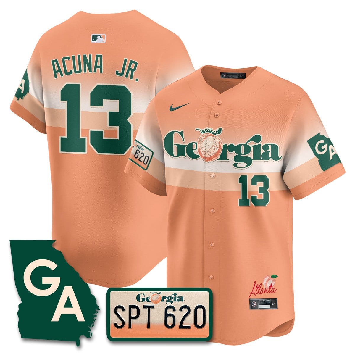 Braves Peach Plates - Georgia Peaches Jersey - Image 6