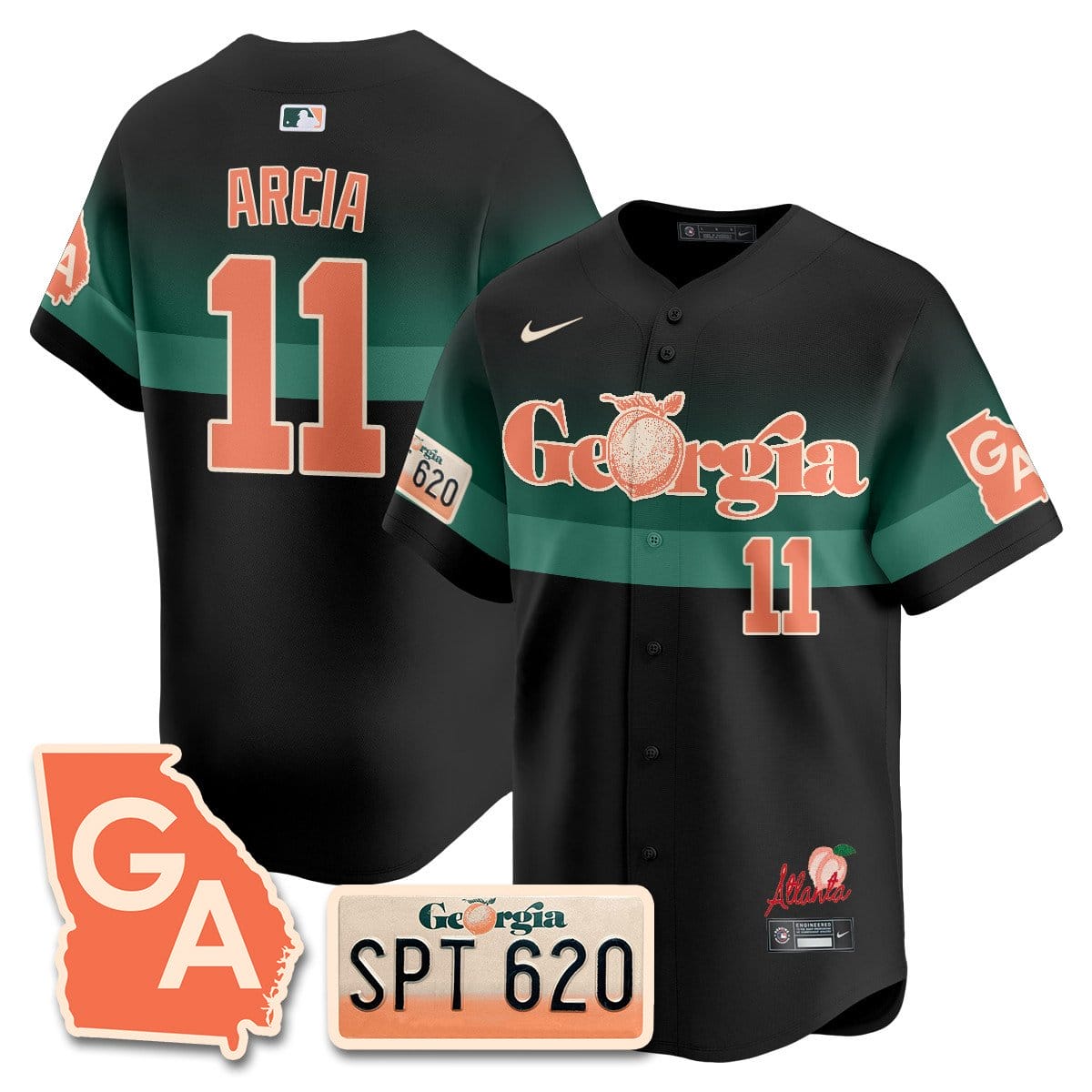 Braves Peach Plates - Georgia Peaches Jersey - Image 11