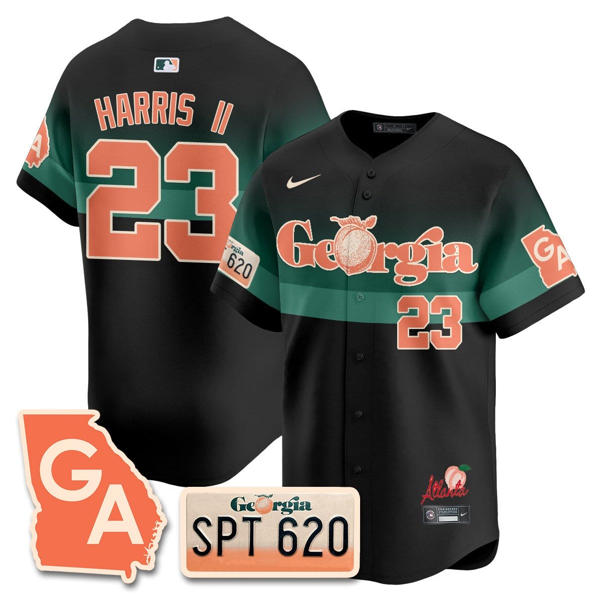 Braves Peach Plates - Georgia Peaches Jersey - Image 15