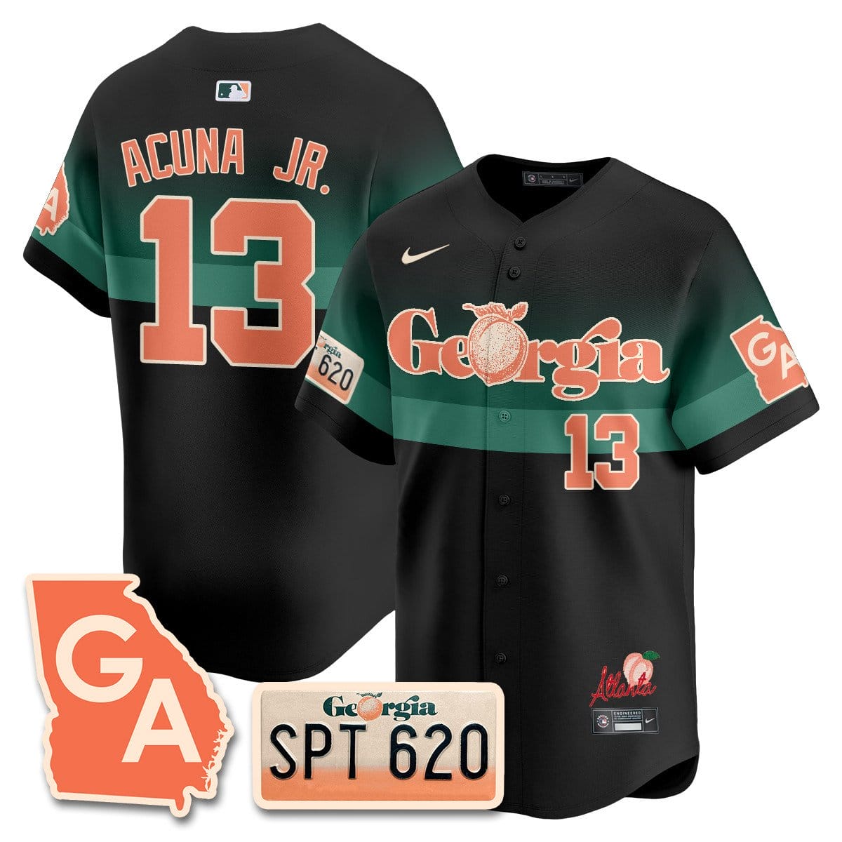 Braves Peach Plates - Georgia Peaches Jersey - Image 14