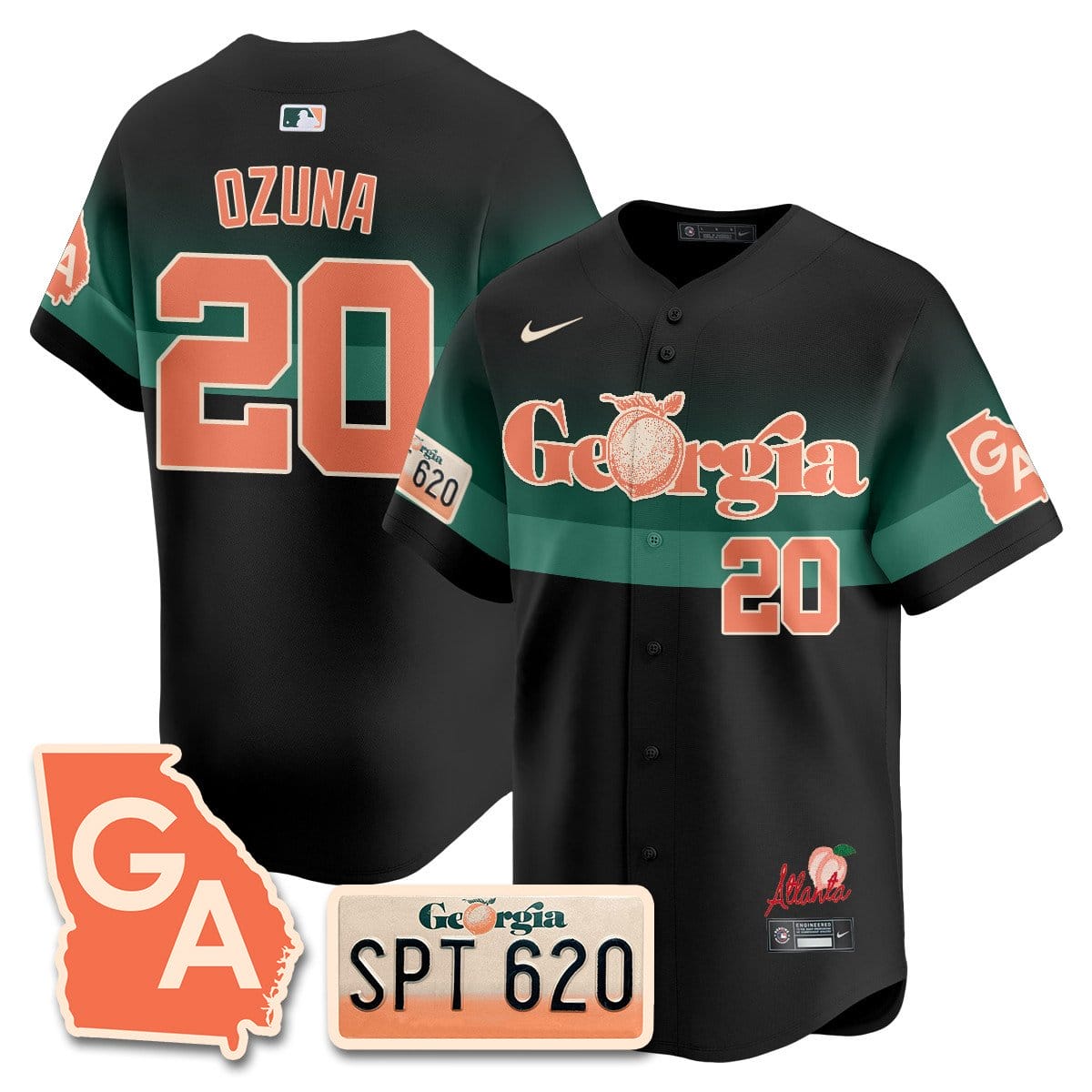 Braves Peach Plates - Georgia Peaches Jersey - Image 16
