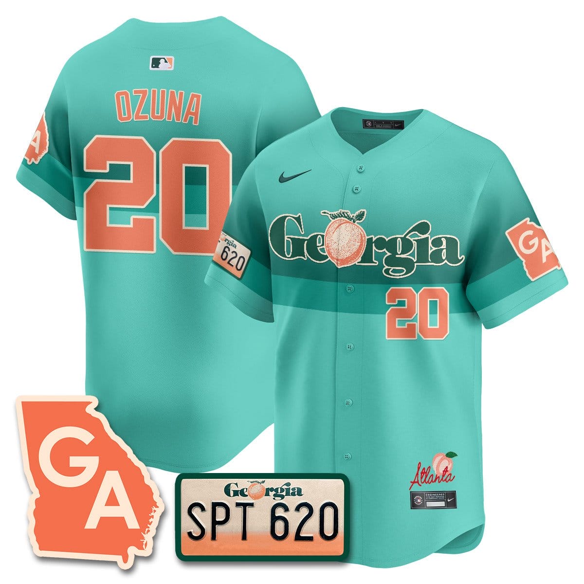 Braves Peach Plates - Georgia Peaches Jersey - Image 38