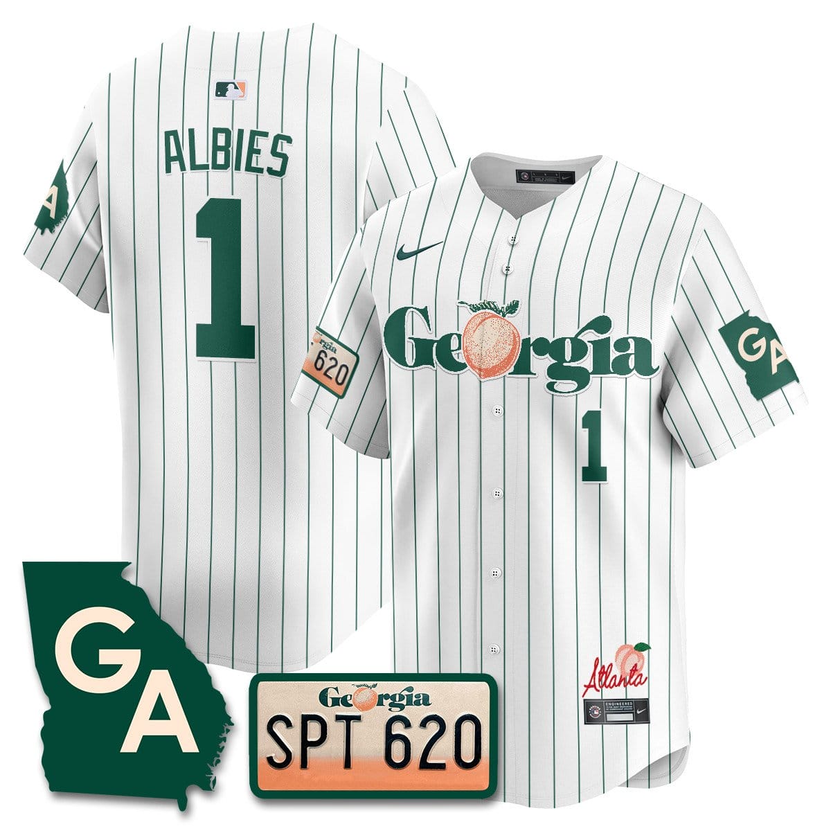 Braves Peach Plates - Georgia Peaches Jersey - Image 51