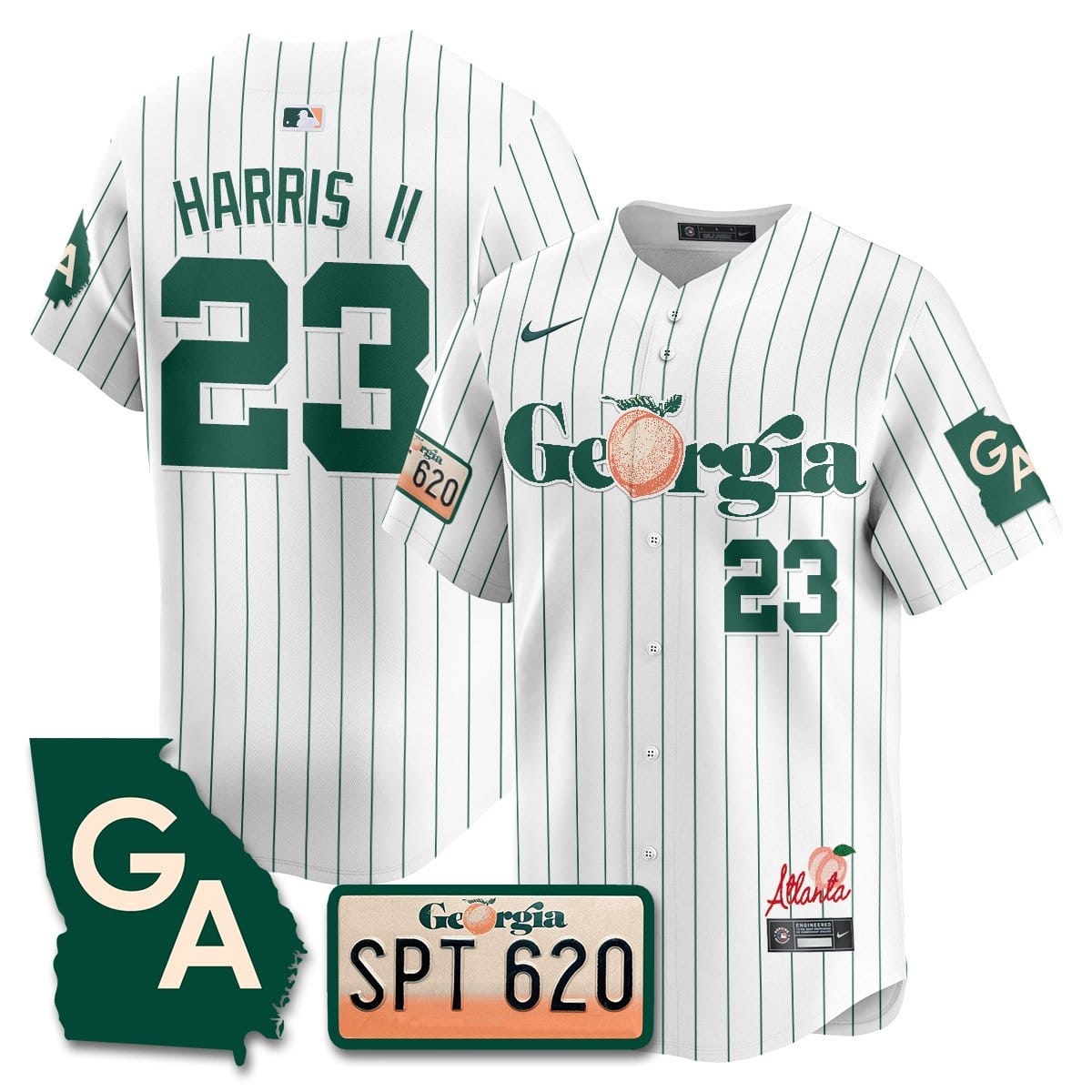 Braves Peach Plates - Georgia Peaches Jersey - Image 52