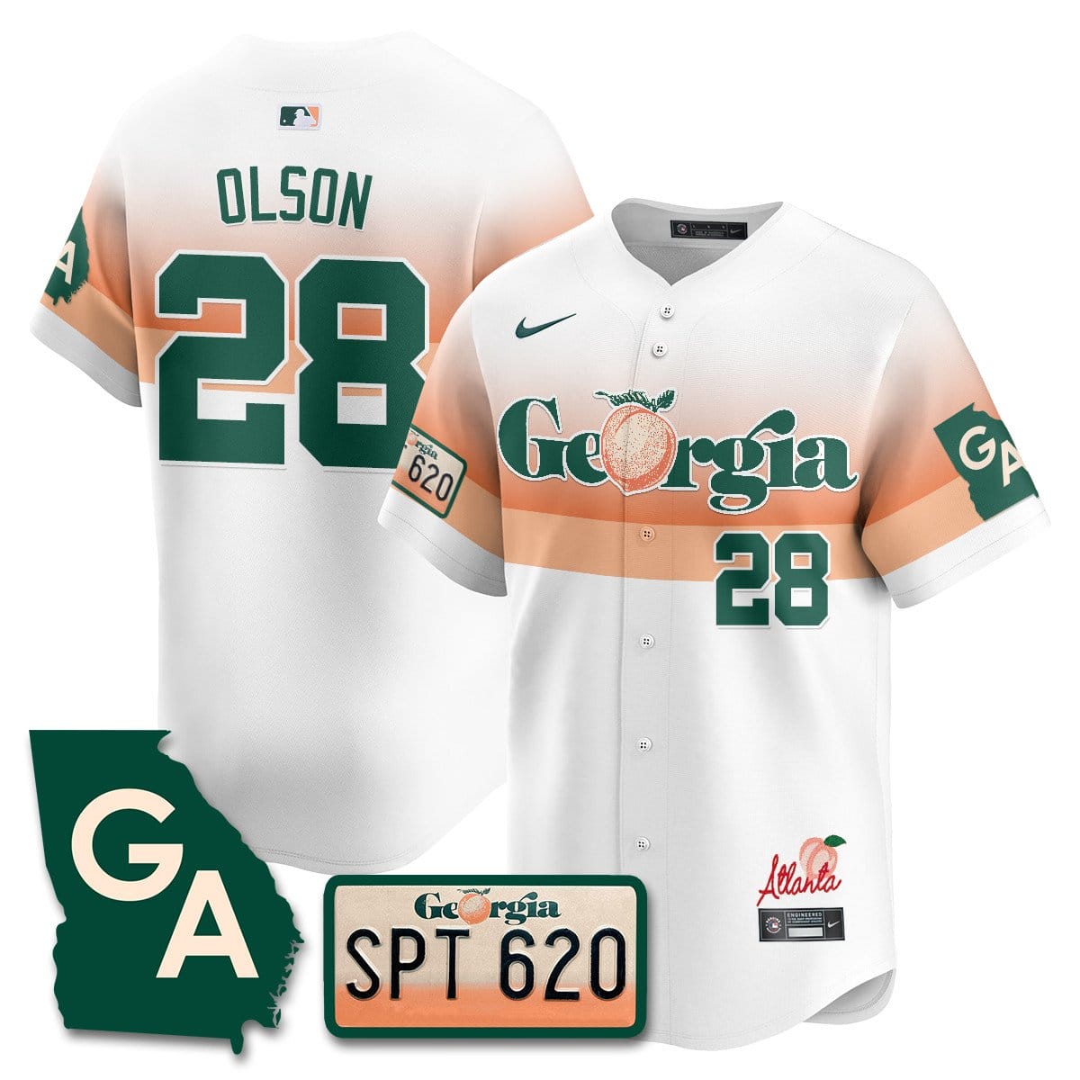 Braves Peach Plates - Georgia Peaches Jersey - Image 61