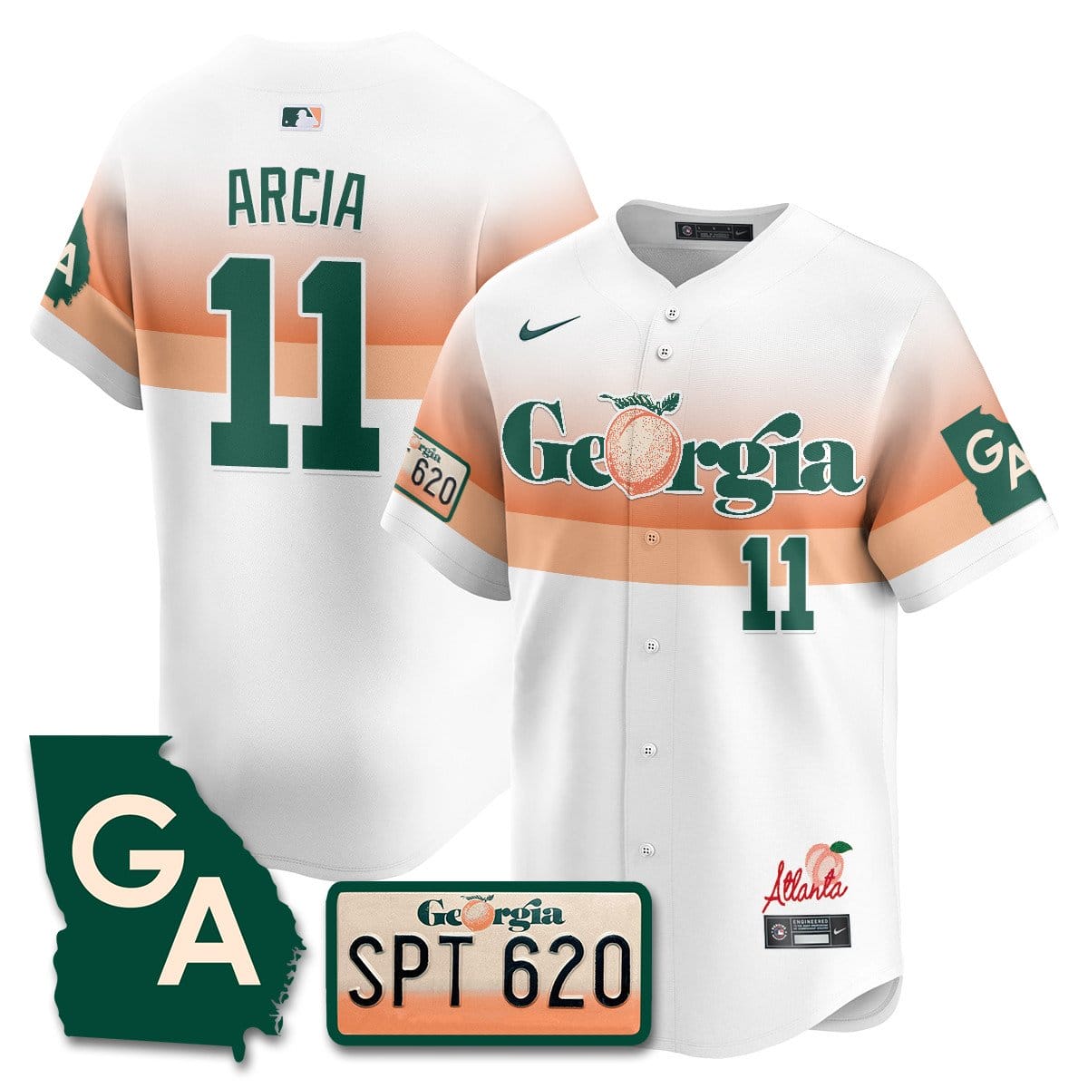 Braves Peach Plates - Georgia Peaches Jersey - Image 59