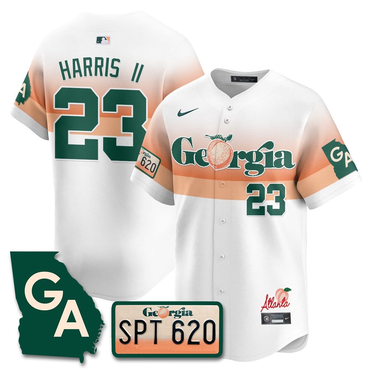 Braves Peach Plates - Georgia Peaches Jersey - Image 60