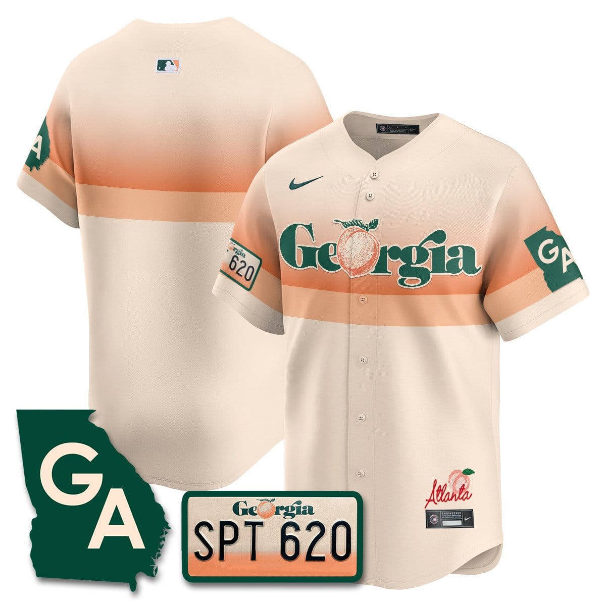 Braves Peach Plates - Georgia Peaches Jersey - Image 64