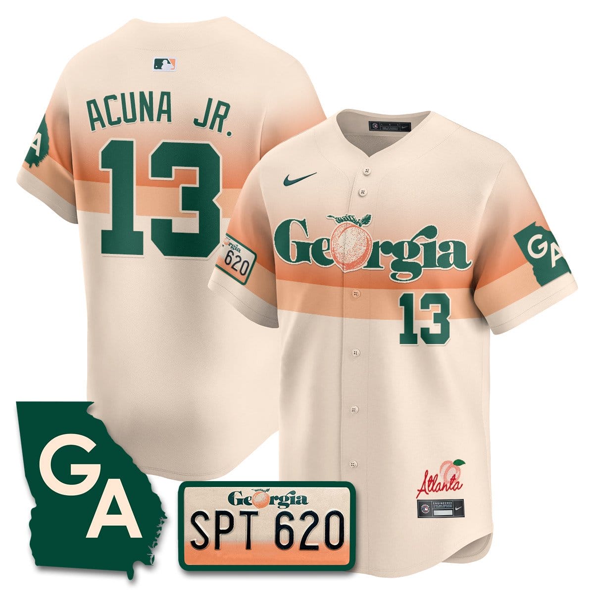 Braves Peach Plates - Georgia Peaches Jersey - Image 67
