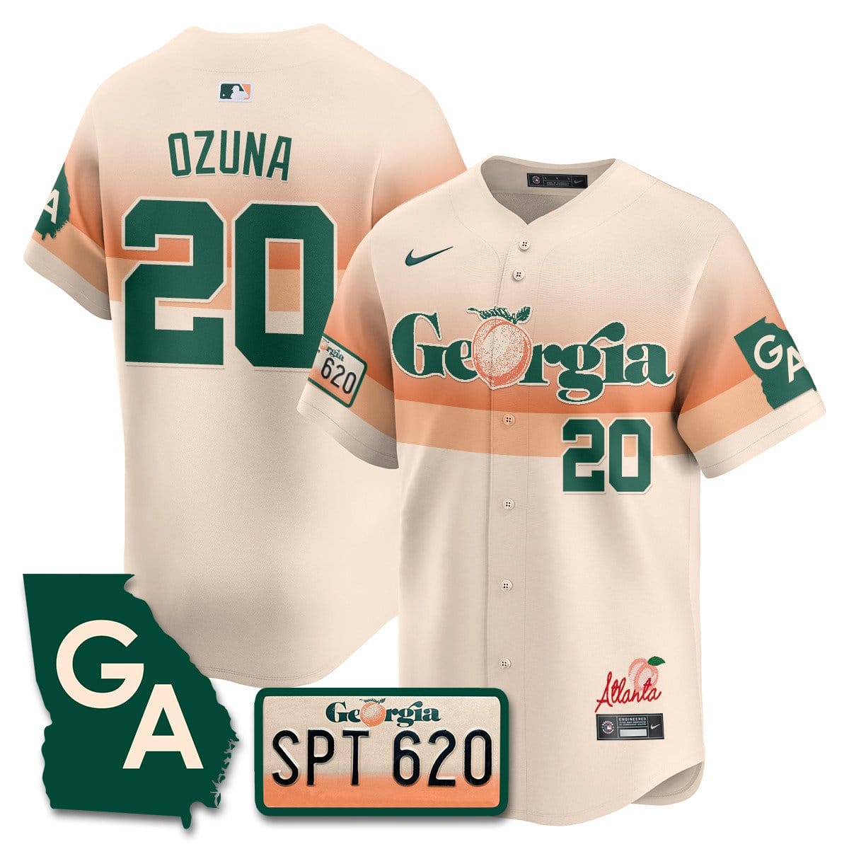 Braves Peach Plates - Georgia Peaches Jersey - Image 71