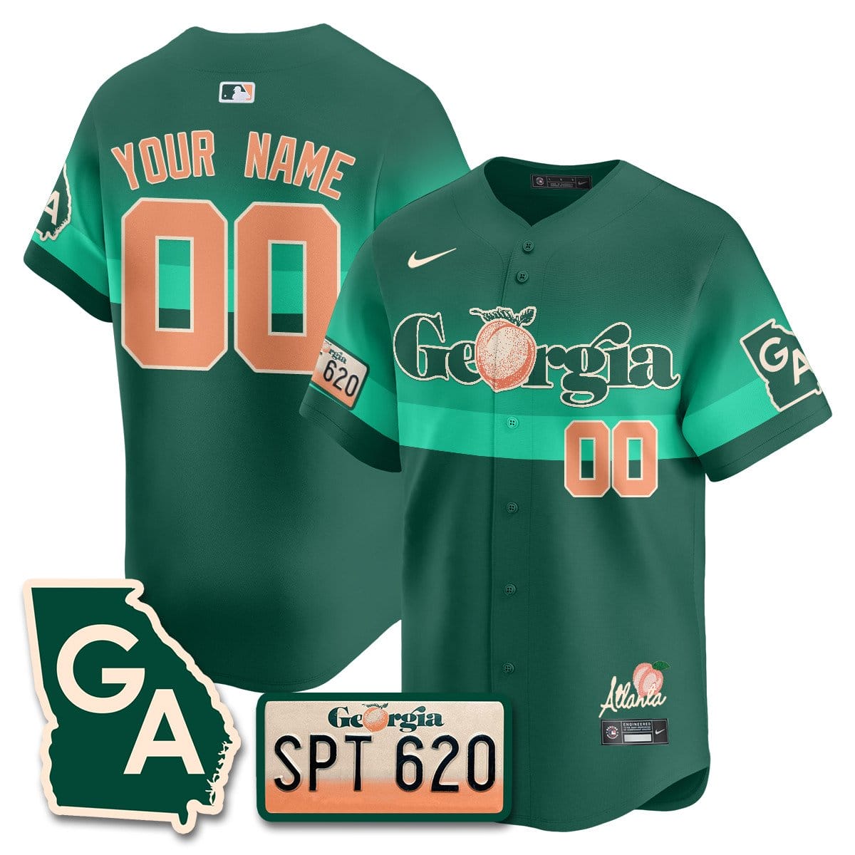 Custom Braves Peach Plates - Georgia Peaches Jersey - Image 5
