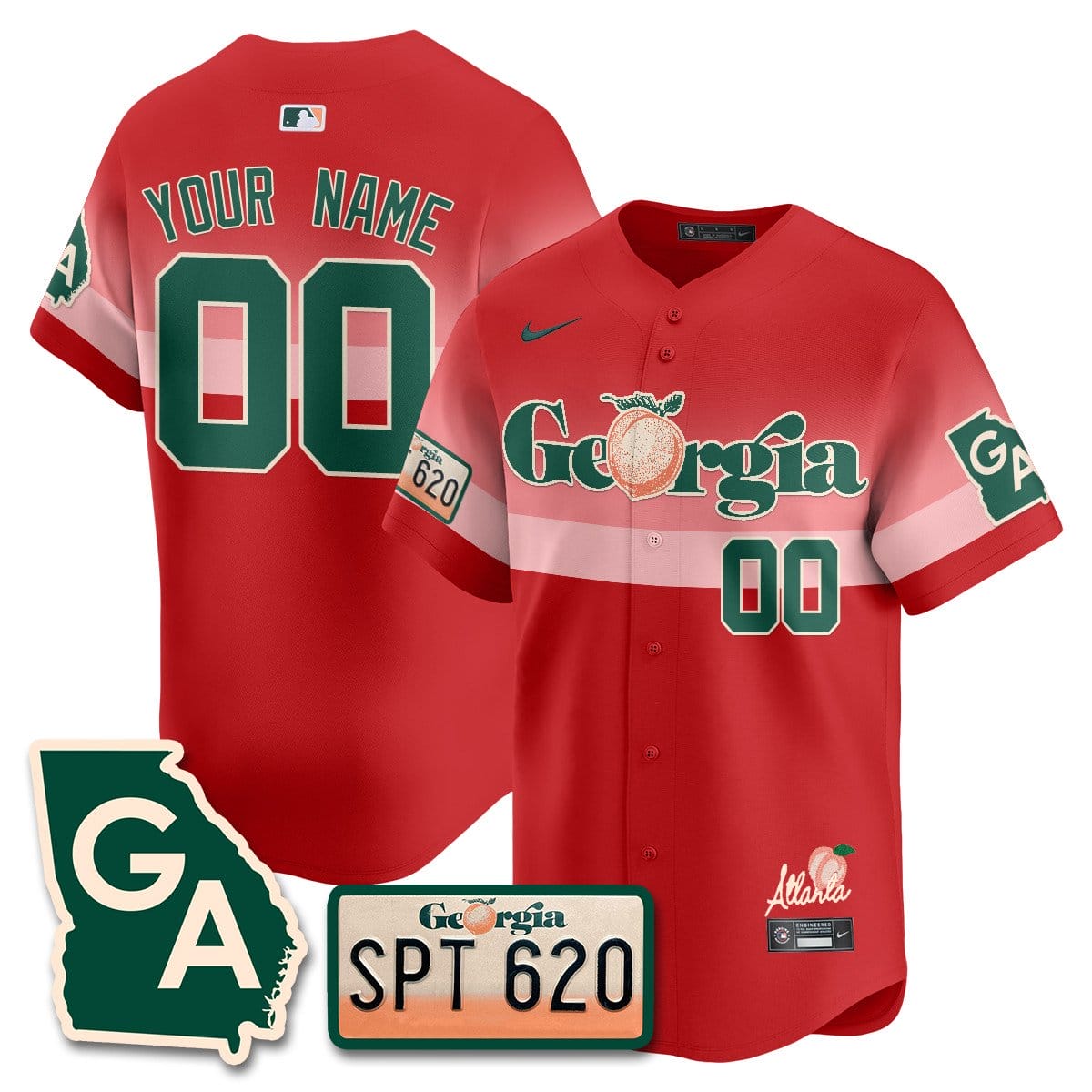 Custom Braves Peach Plates - Georgia Peaches Jersey - Image 8