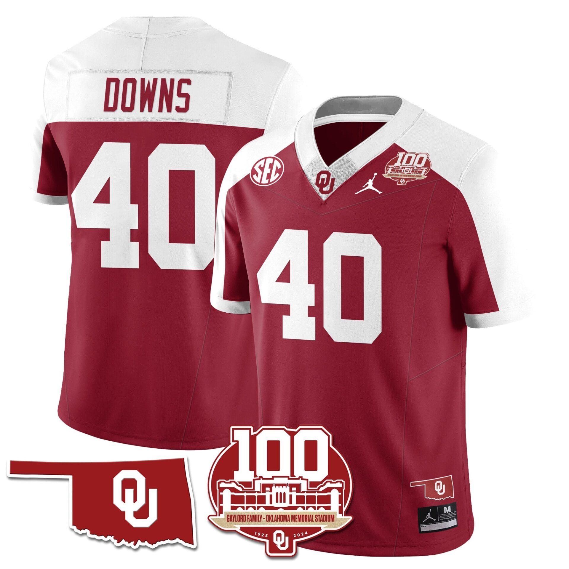 Oklahoma Sooners 1946-56 Throwback Uniforms - 100th Season - All Stitched - Image 11