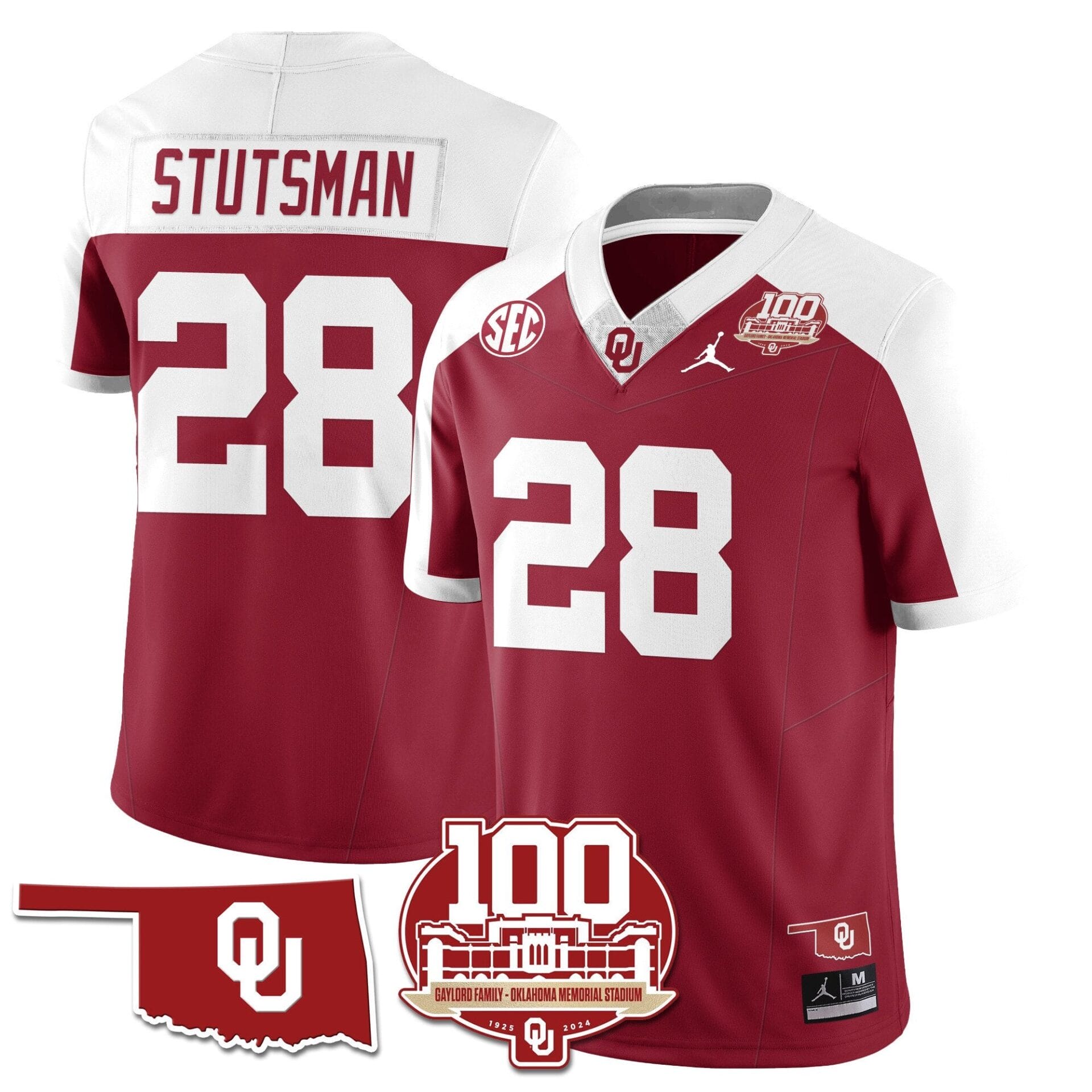 Oklahoma Sooners 1946-56 Throwback Uniforms - 100th Season - All Stitched - Image 2
