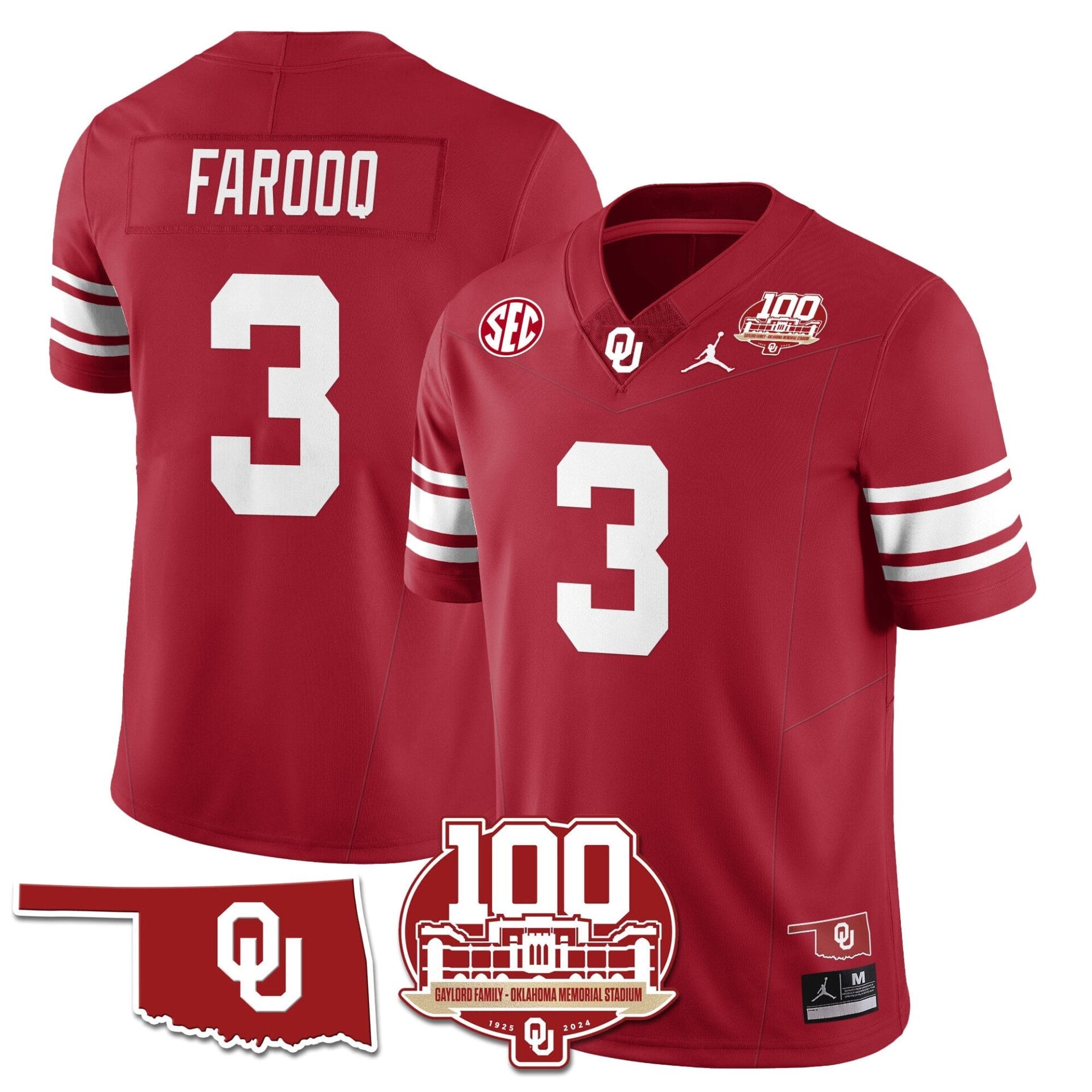 Oklahoma Sooners 1946-56 Throwback Uniforms - 100th Season - All Stitched - Image 17