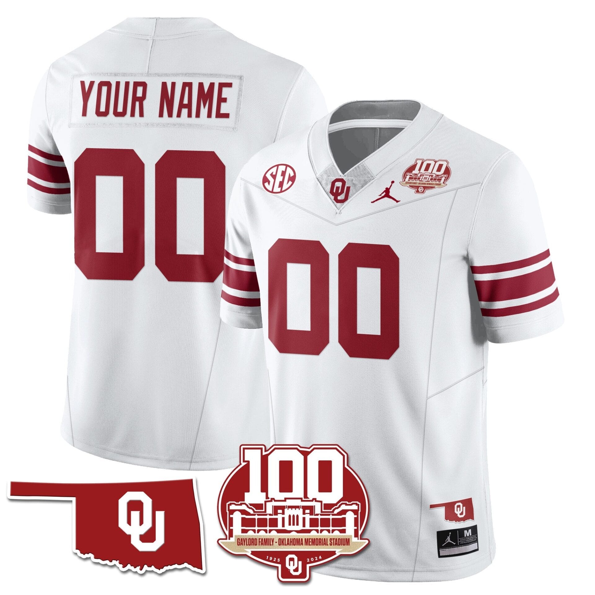 Custom Oklahoma Sooners 1946-56 Throwback Uniforms - 100th Season - All Stitched - Image 3
