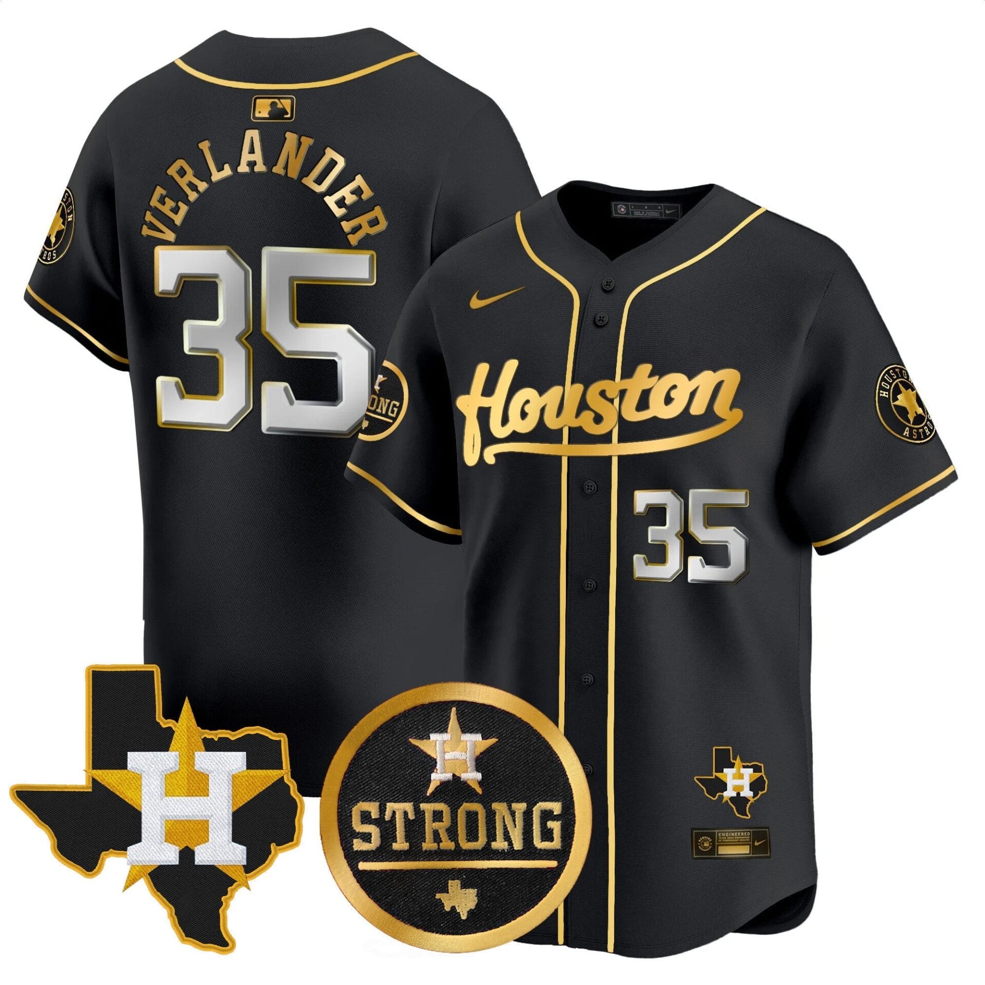 Astros Houston Strong Patch Vapor Premier Limited Jersey - All Stitched - Image 7