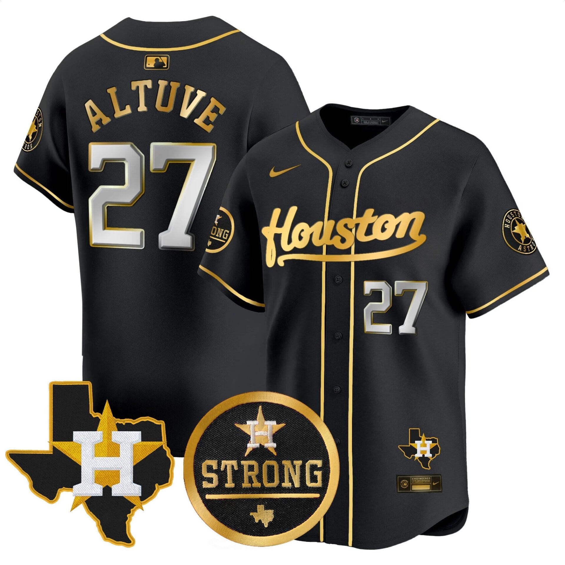 Astros Houston Strong Patch Vapor Premier Limited Jersey - All Stitched - Image 2