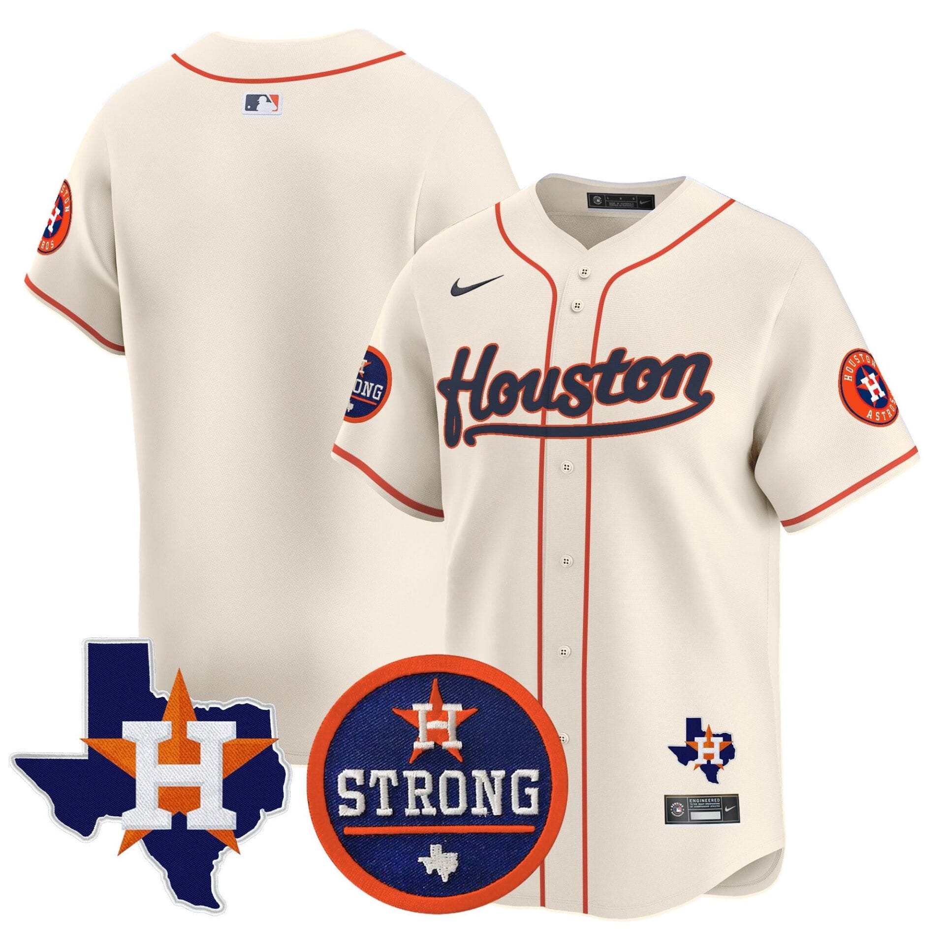 Astros Houston Strong Patch Vapor Premier Limited Jersey - All Stitched - Image 45