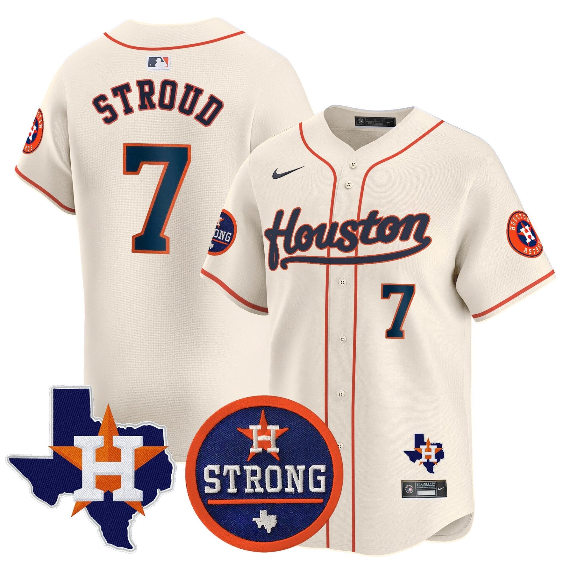 Astros Houston Strong Patch Vapor Premier Limited Jersey - All Stitched - Image 39
