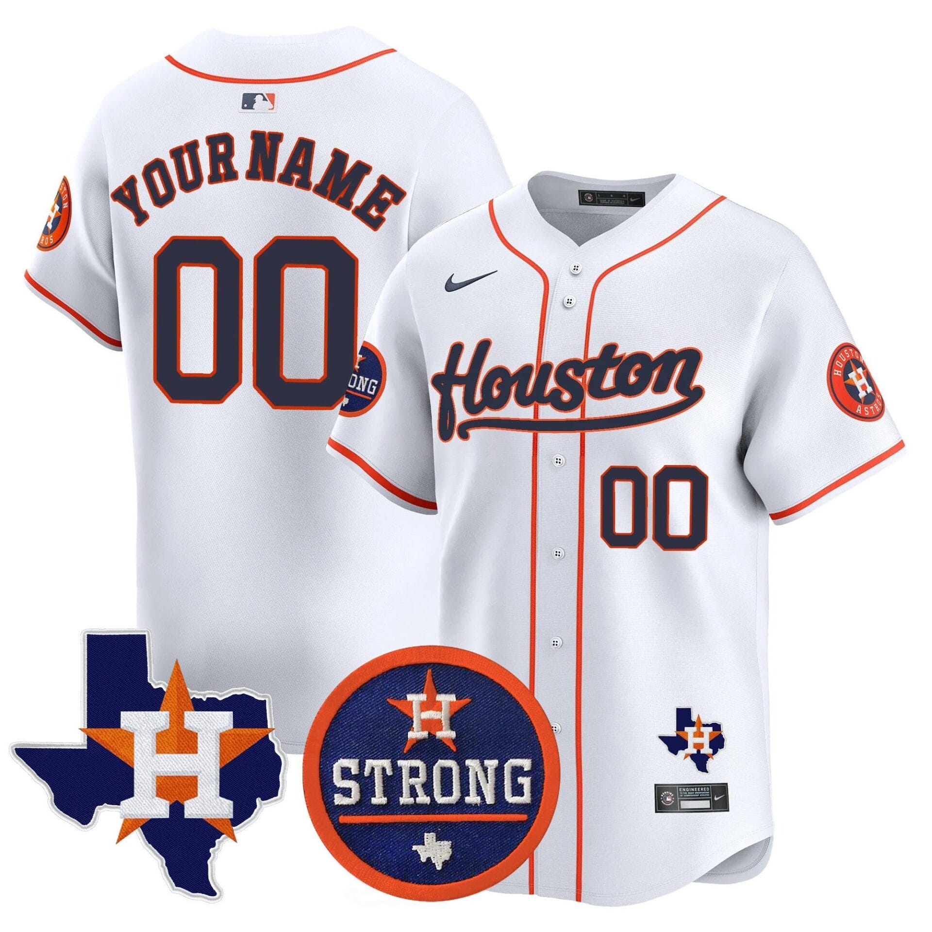 Astros Houston Strong Patch Vapor Premier Limited Custom Jersey - All Stitched - Image 4