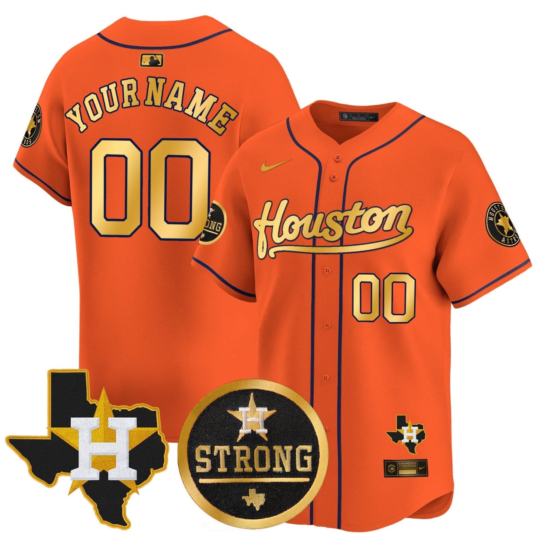 Astros Houston Strong Patch Vapor Premier Limited Custom Jersey - All Stitched - Image 3