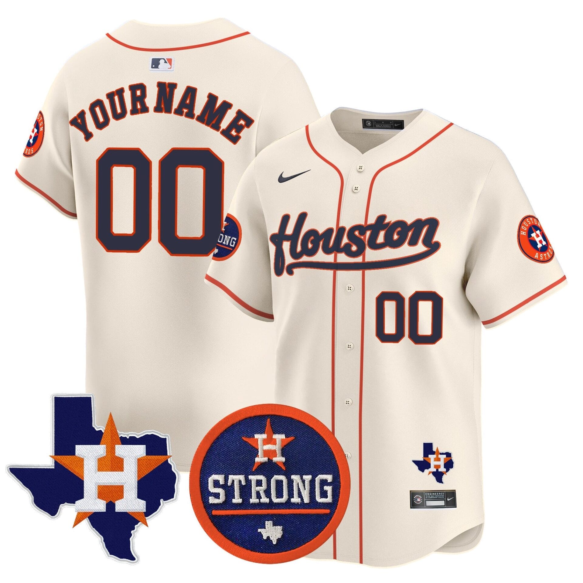 Astros Houston Strong Patch Vapor Premier Limited Custom Jersey - All Stitched - Image 5