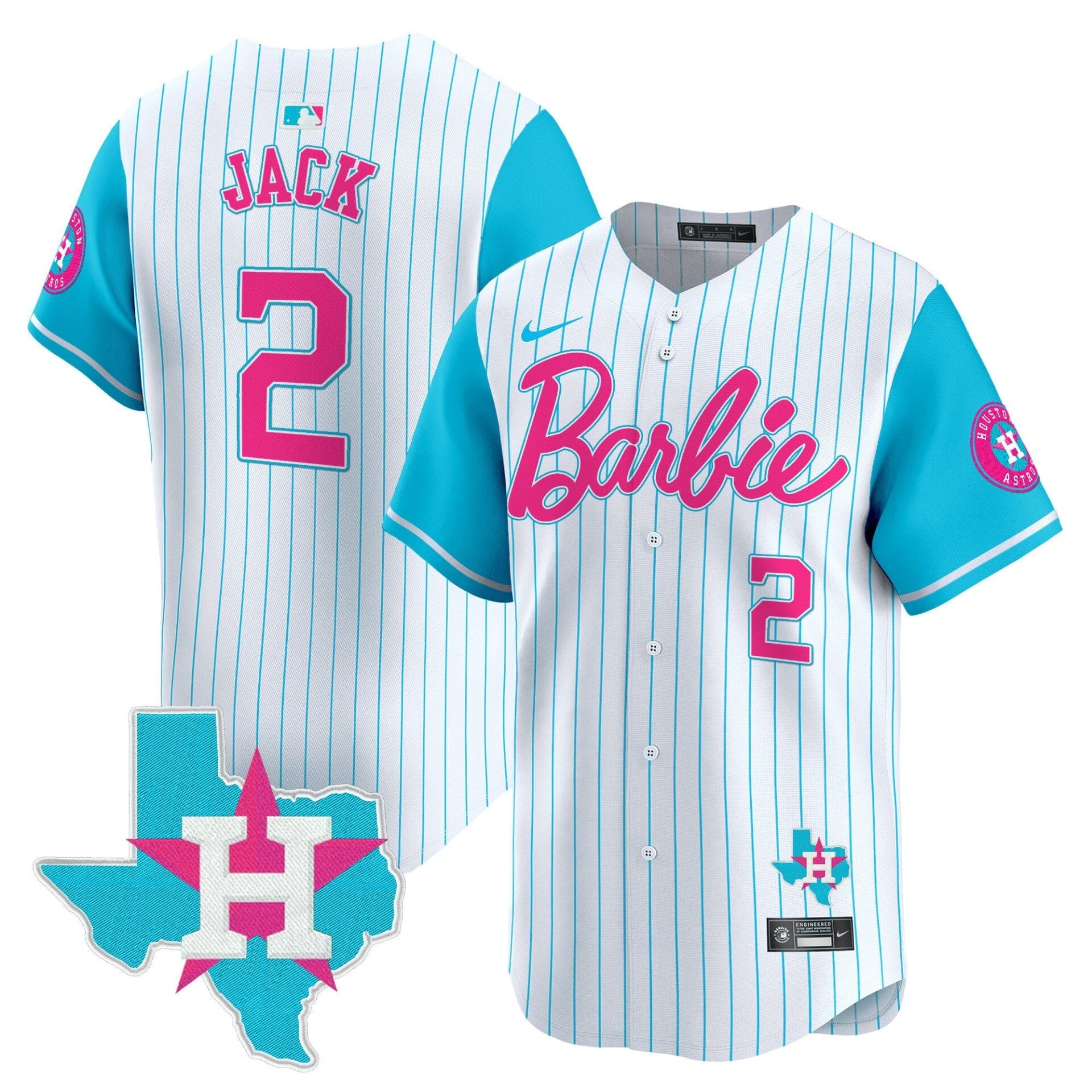 Astros Barbie Vapor Premier Limited Jersey - All Stitched - Image 4