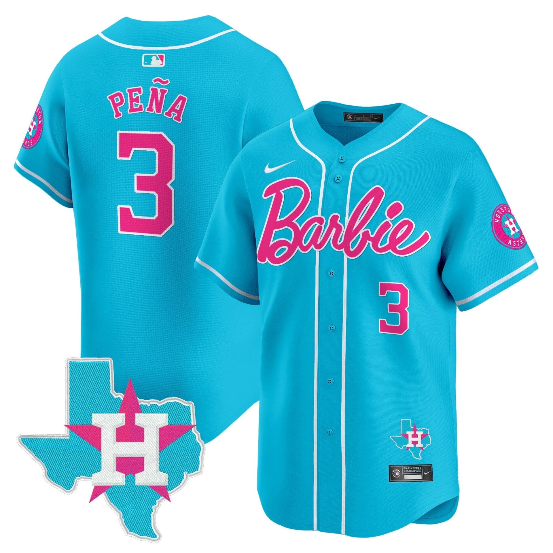 Astros Barbie Vapor Premier Limited Jersey - All Stitched - Image 22