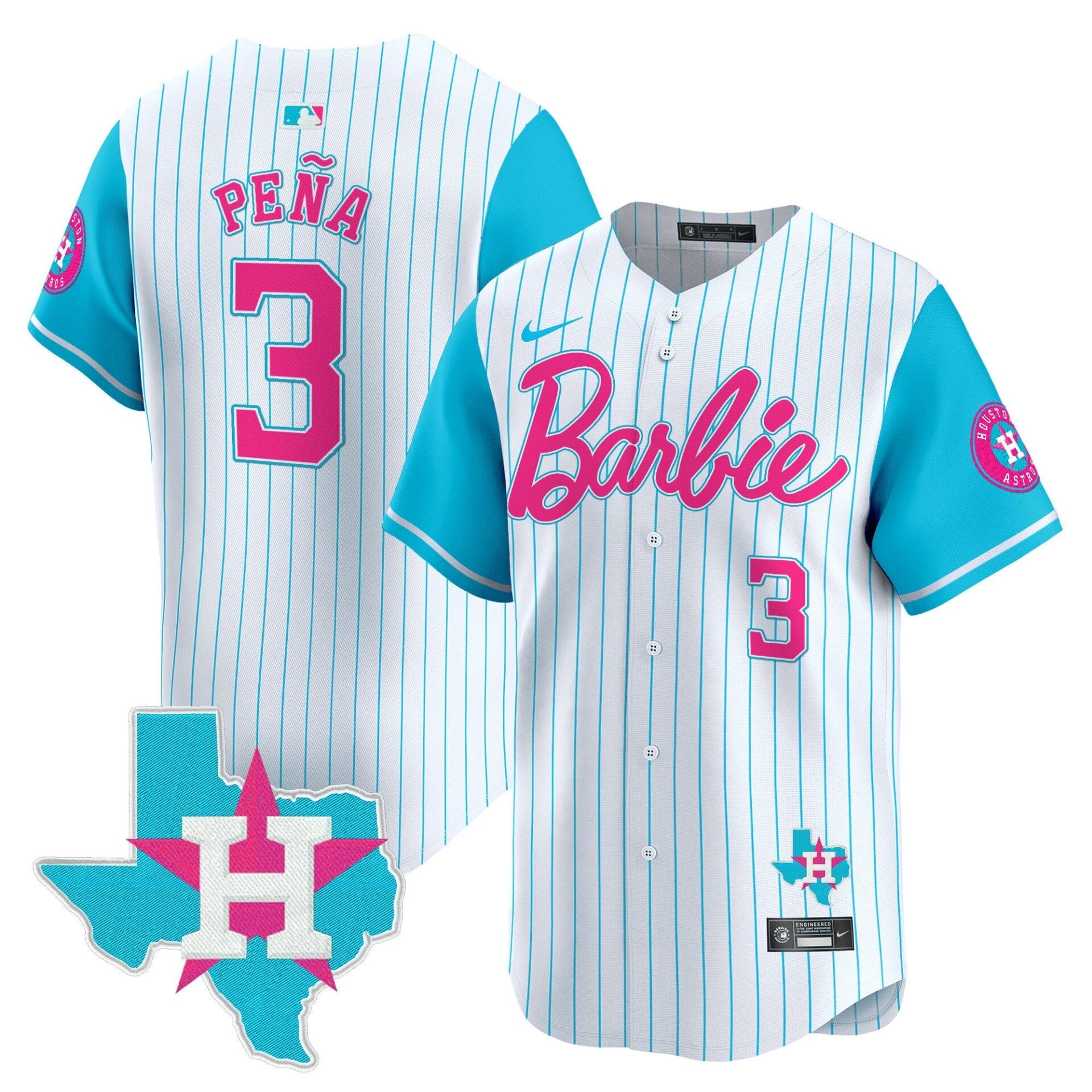 Astros Barbie Vapor Premier Limited Jersey - All Stitched - Image 2
