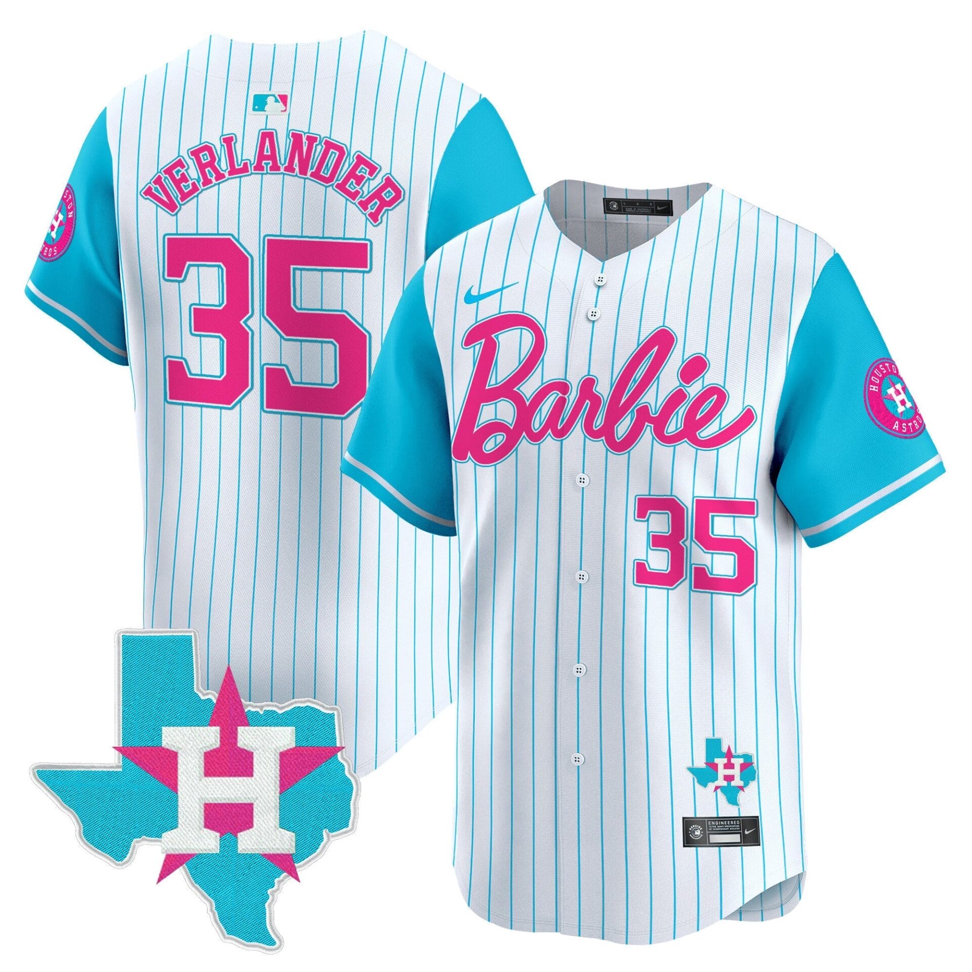 Astros Barbie Vapor Premier Limited Jersey - All Stitched - Image 8