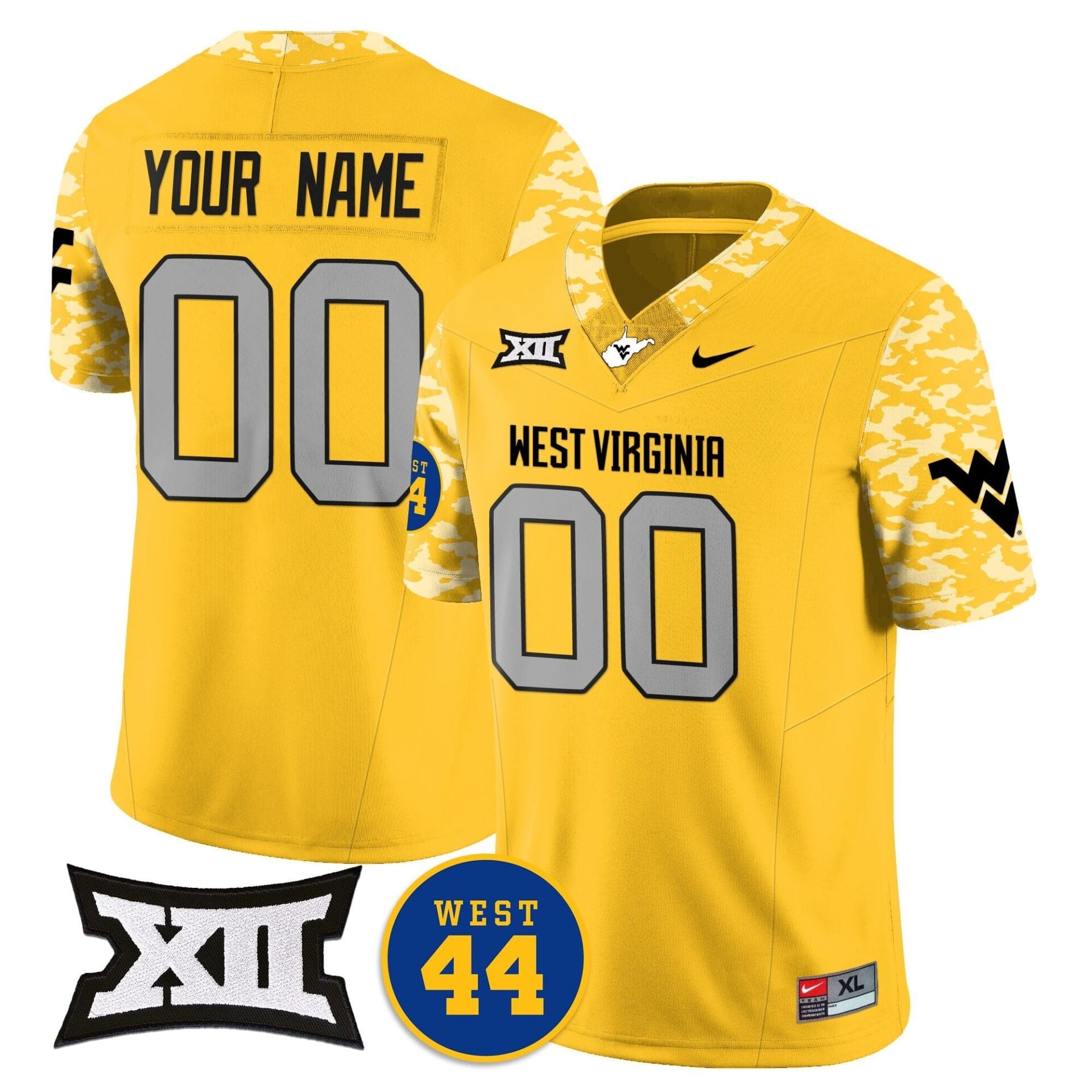 Custom West Virginia Mountaineers 2024 Vapor Limited Jersey - All Stitched - Honor Jerry West - Image 3