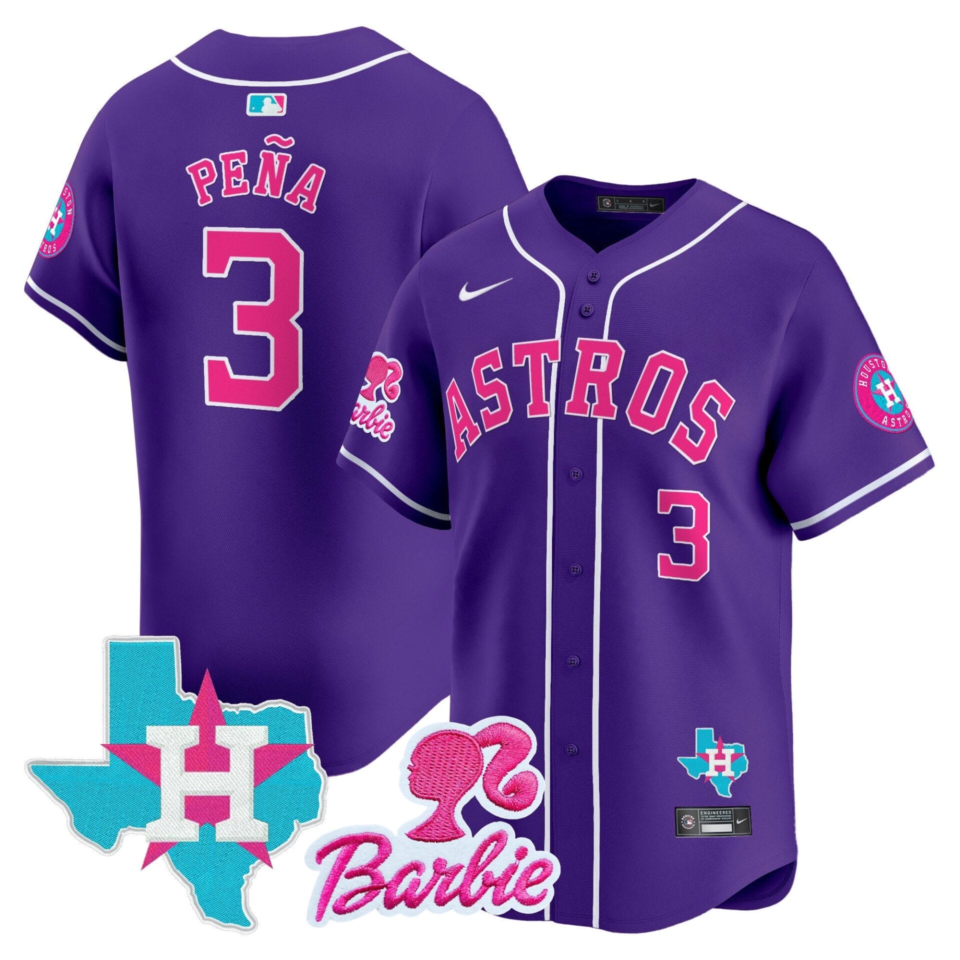 Astros Barbie Patch Vapor Premier Limited Jersey - All Stitched - Image 32