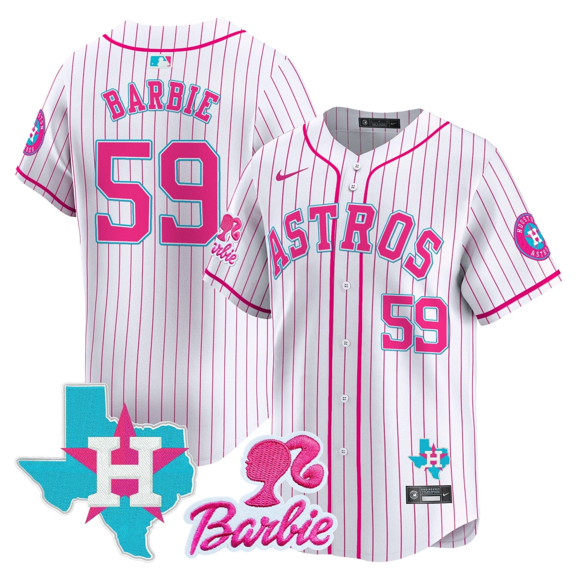 Astros Barbie Patch Vapor Premier Limited Jersey - All Stitched - Image 41
