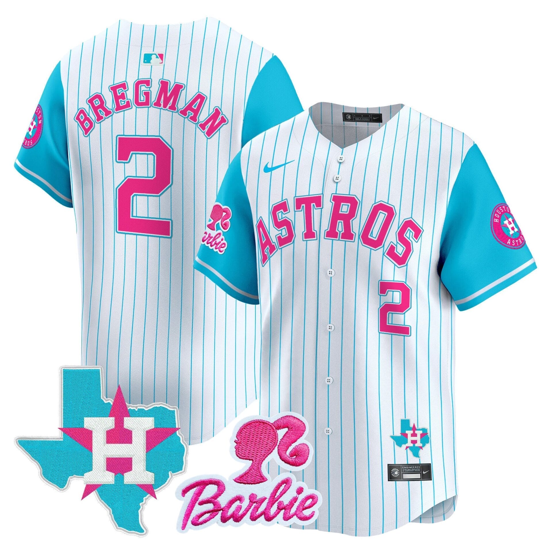 Astros Barbie Patch Vapor Premier Limited Jersey - All Stitched - Image 5
