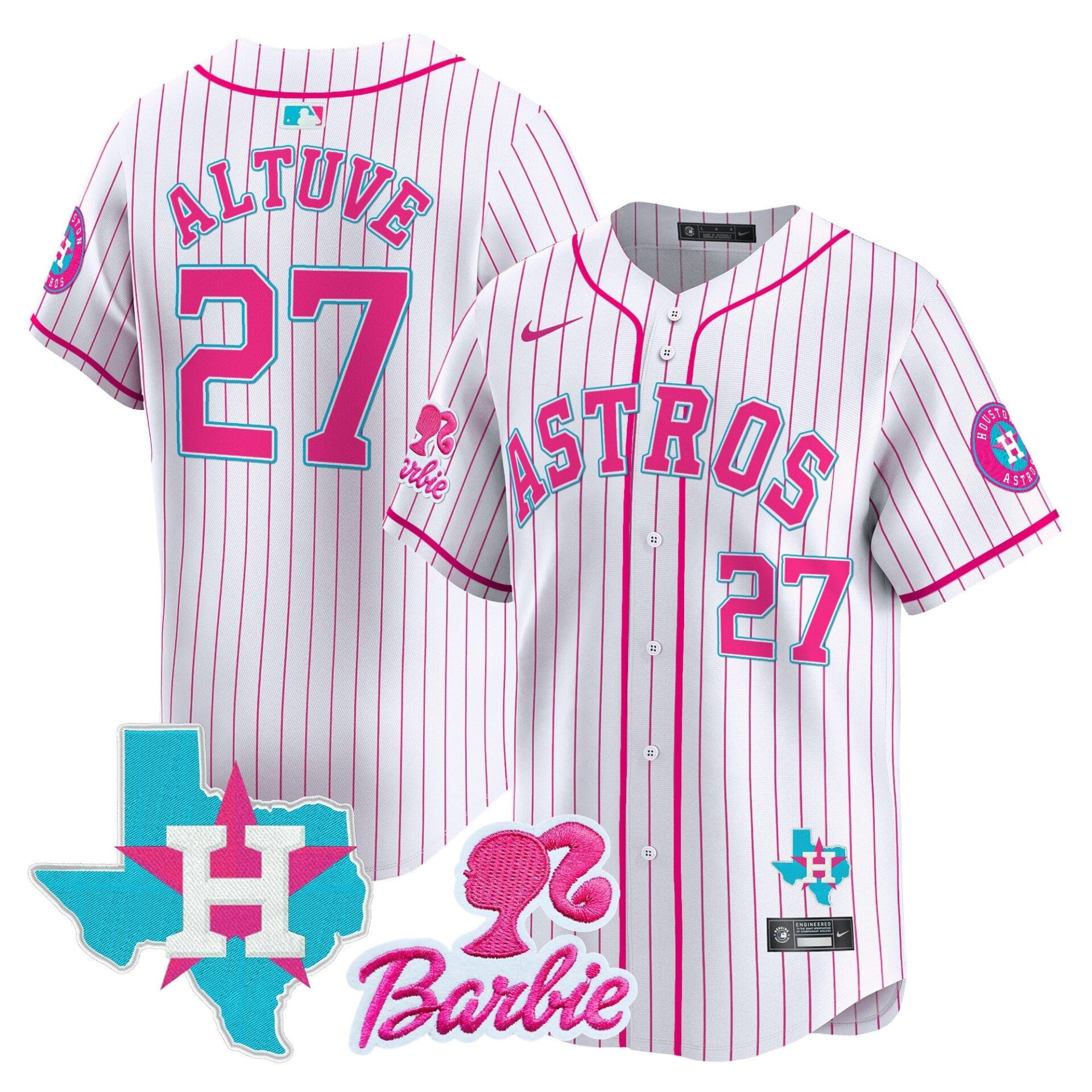 Astros Barbie Patch Vapor Premier Limited Jersey - All Stitched - Image 46