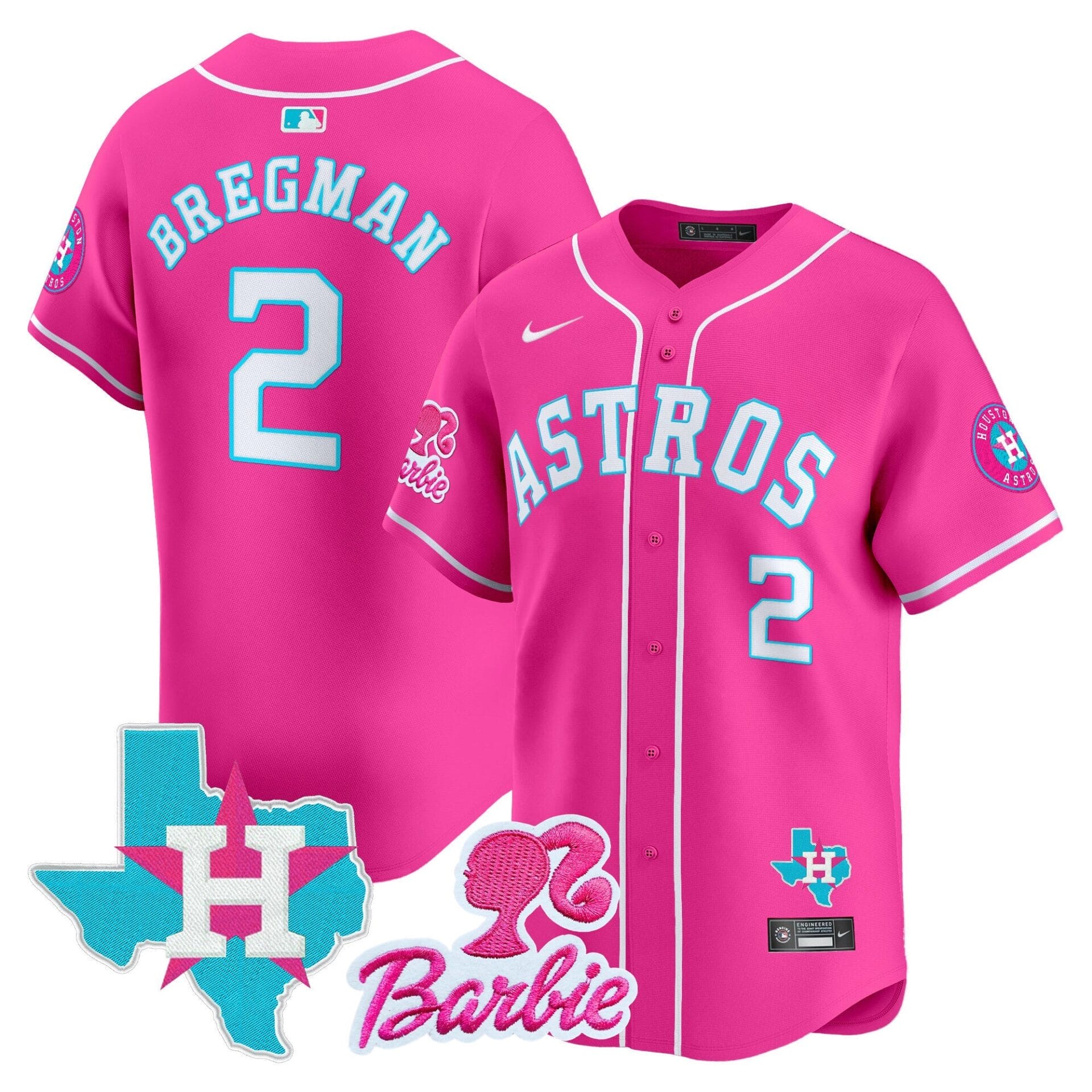 Astros Barbie Patch Vapor Premier Limited Jersey - All Stitched - Image 15