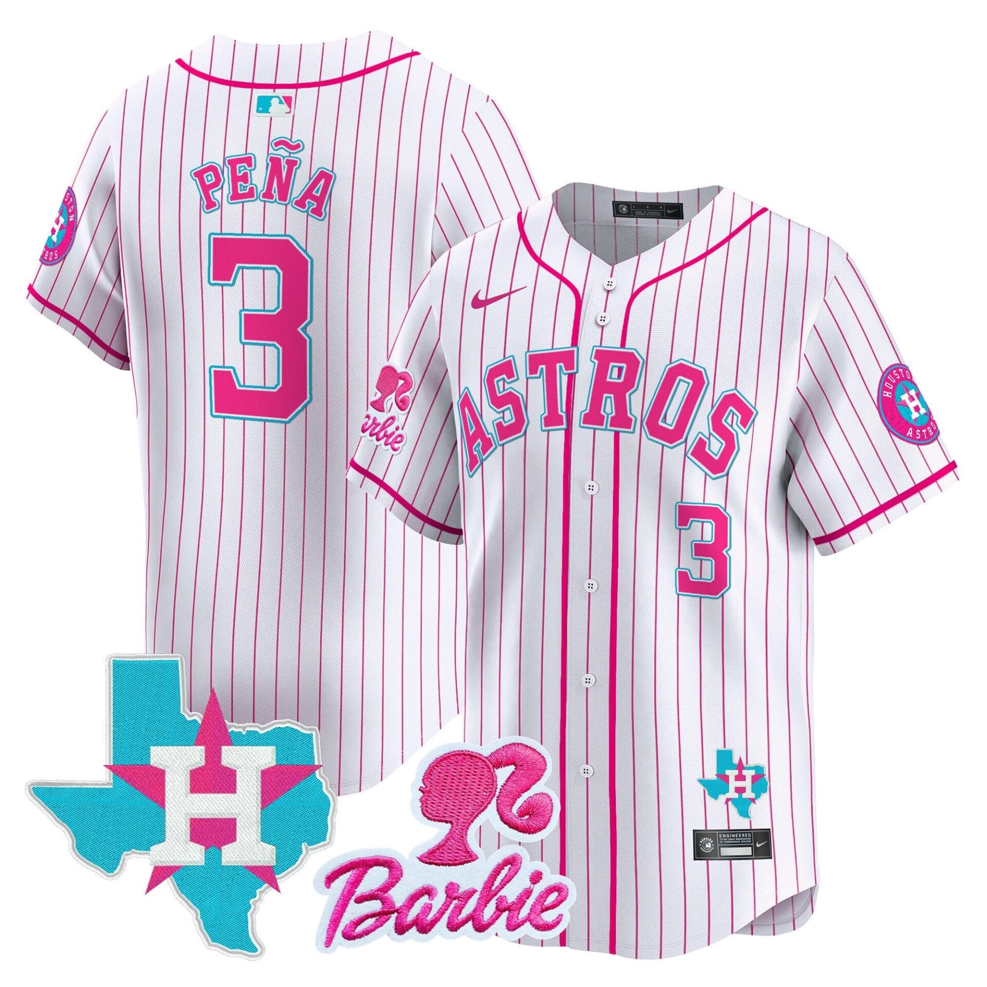 Astros Barbie Patch Vapor Premier Limited Jersey - All Stitched - Image 42
