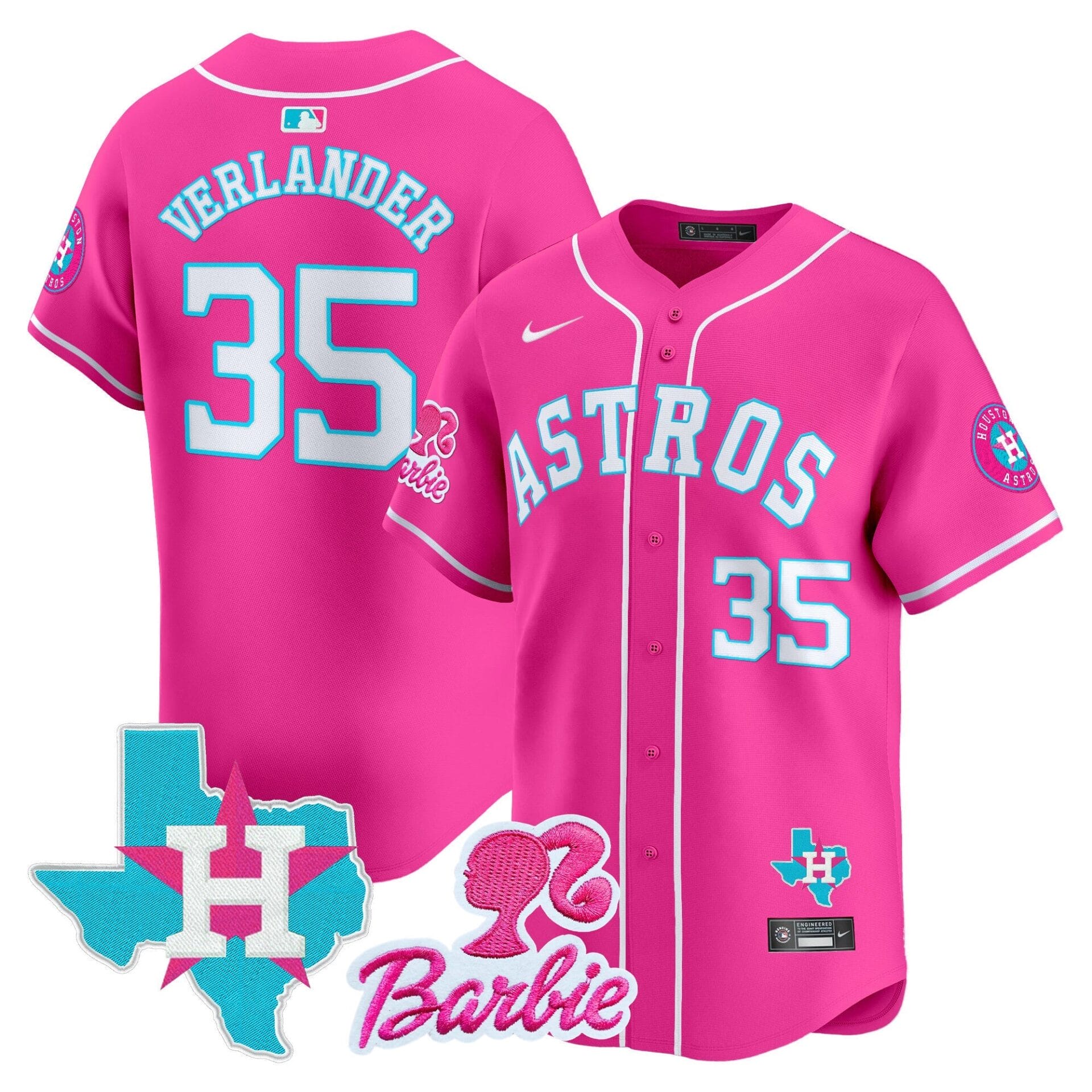 Astros Barbie Patch Vapor Premier Limited Jersey - All Stitched - Image 18