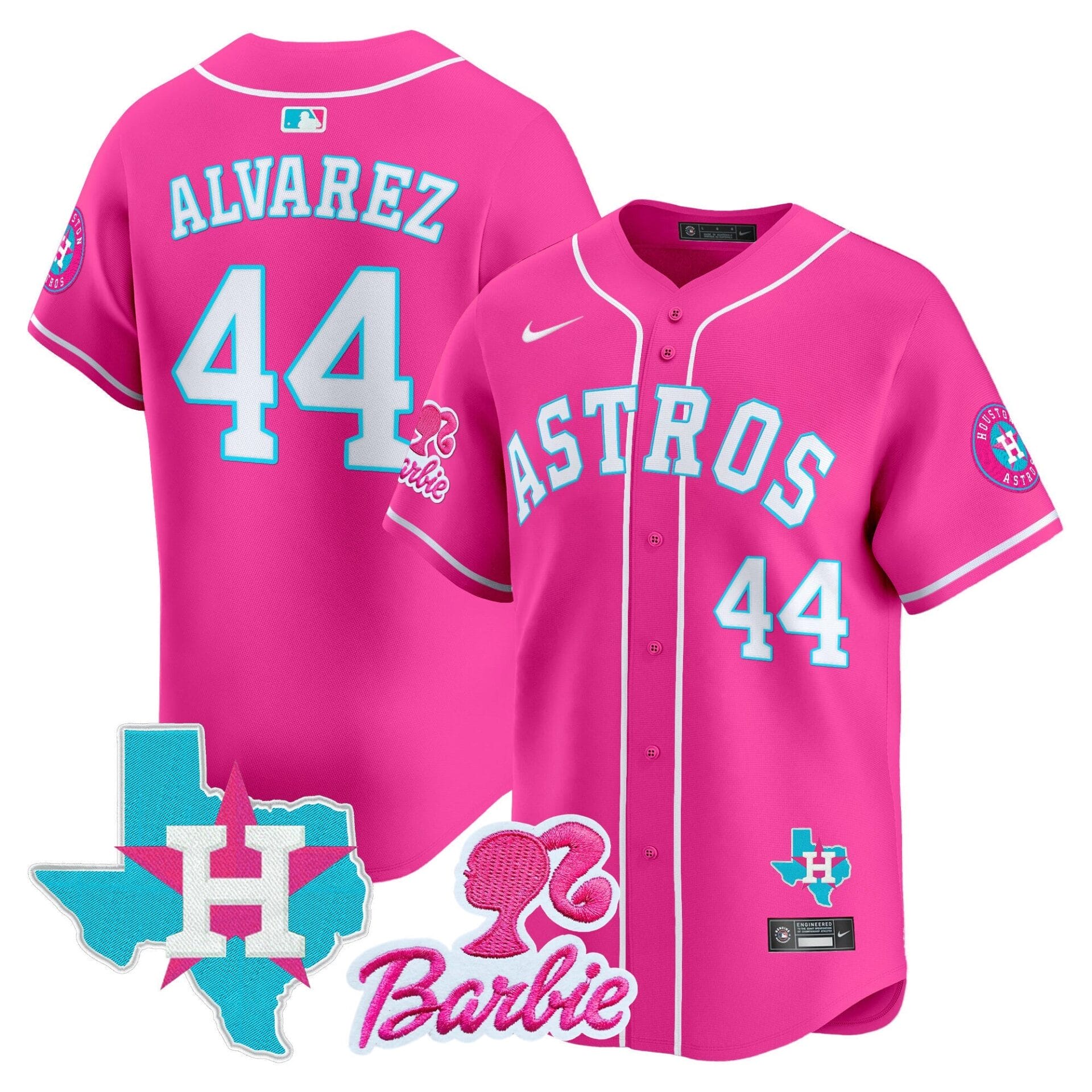 Astros Barbie Patch Vapor Premier Limited Jersey - All Stitched - Image 17
