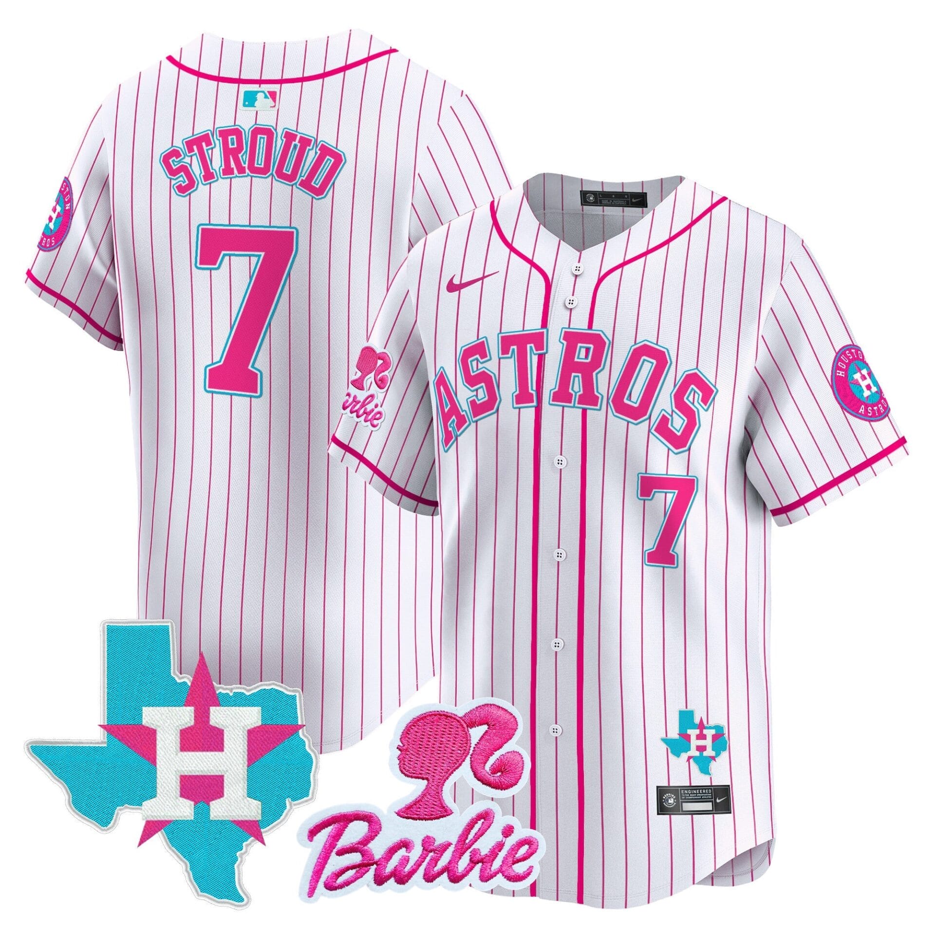 Astros Barbie Patch Vapor Premier Limited Jersey - All Stitched - Image 43