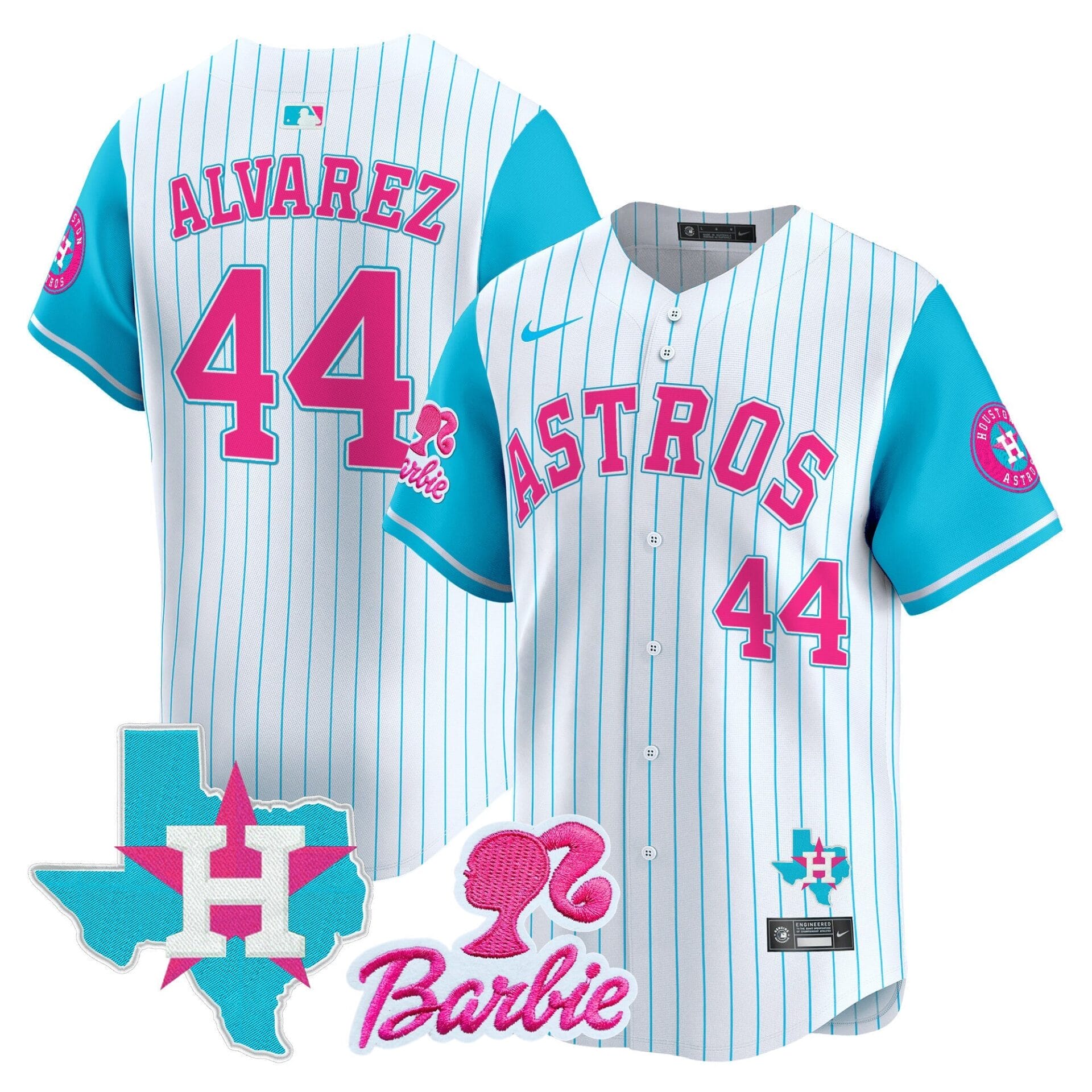 Astros Barbie Patch Vapor Premier Limited Jersey - All Stitched - Image 7