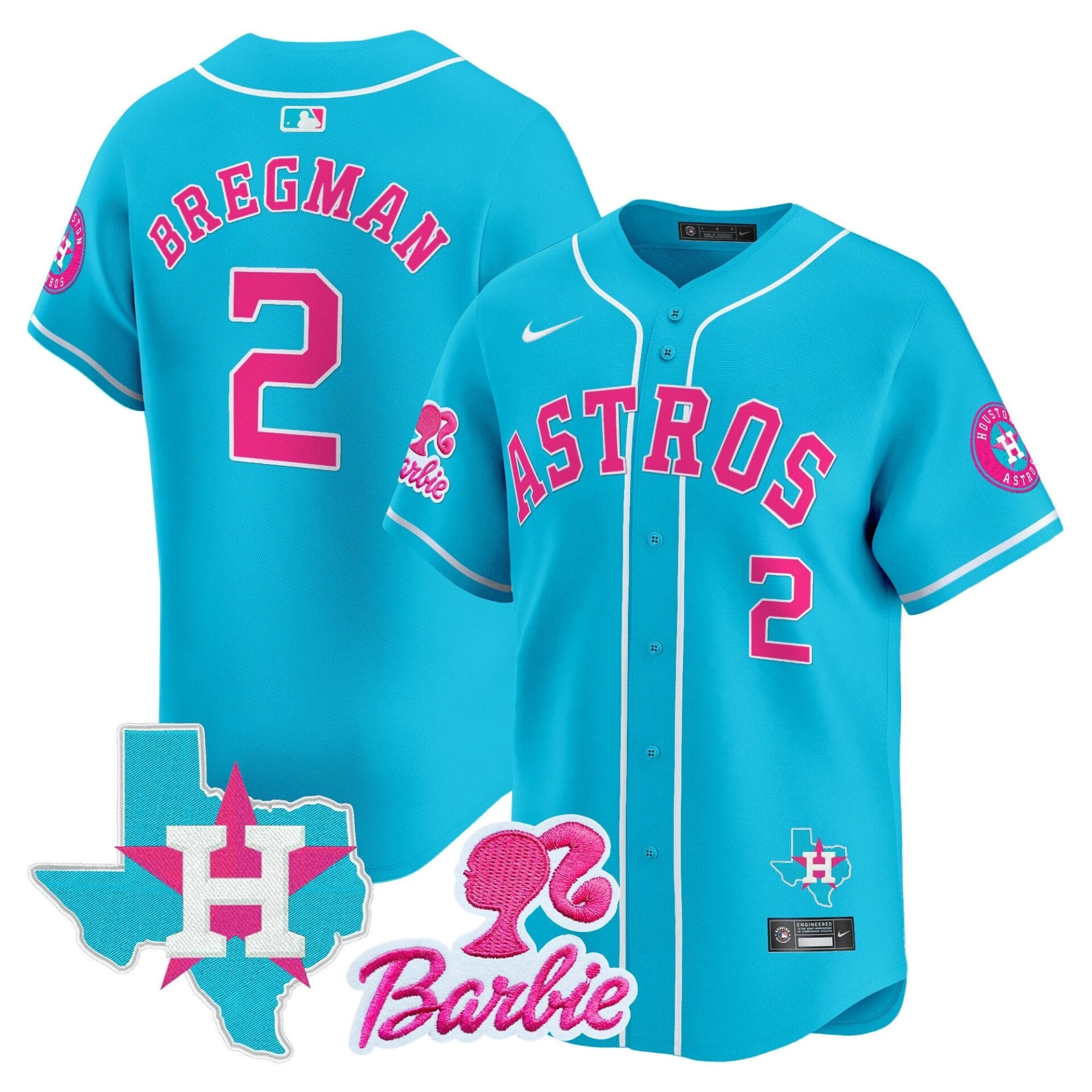 Astros Barbie Patch Vapor Premier Limited Jersey - All Stitched - Image 25