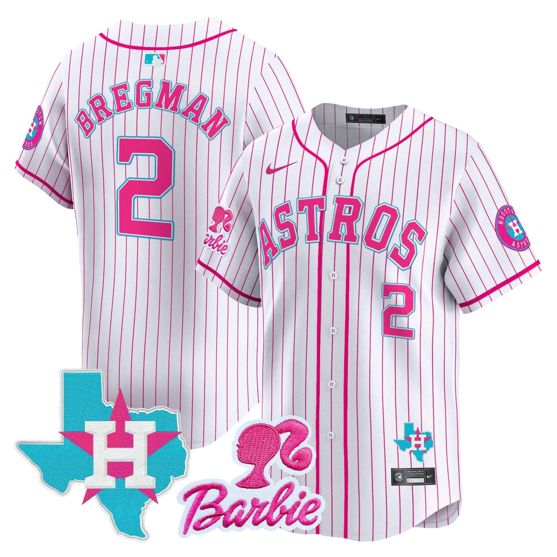 Astros Barbie Patch Vapor Premier Limited Jersey - All Stitched - Image 45