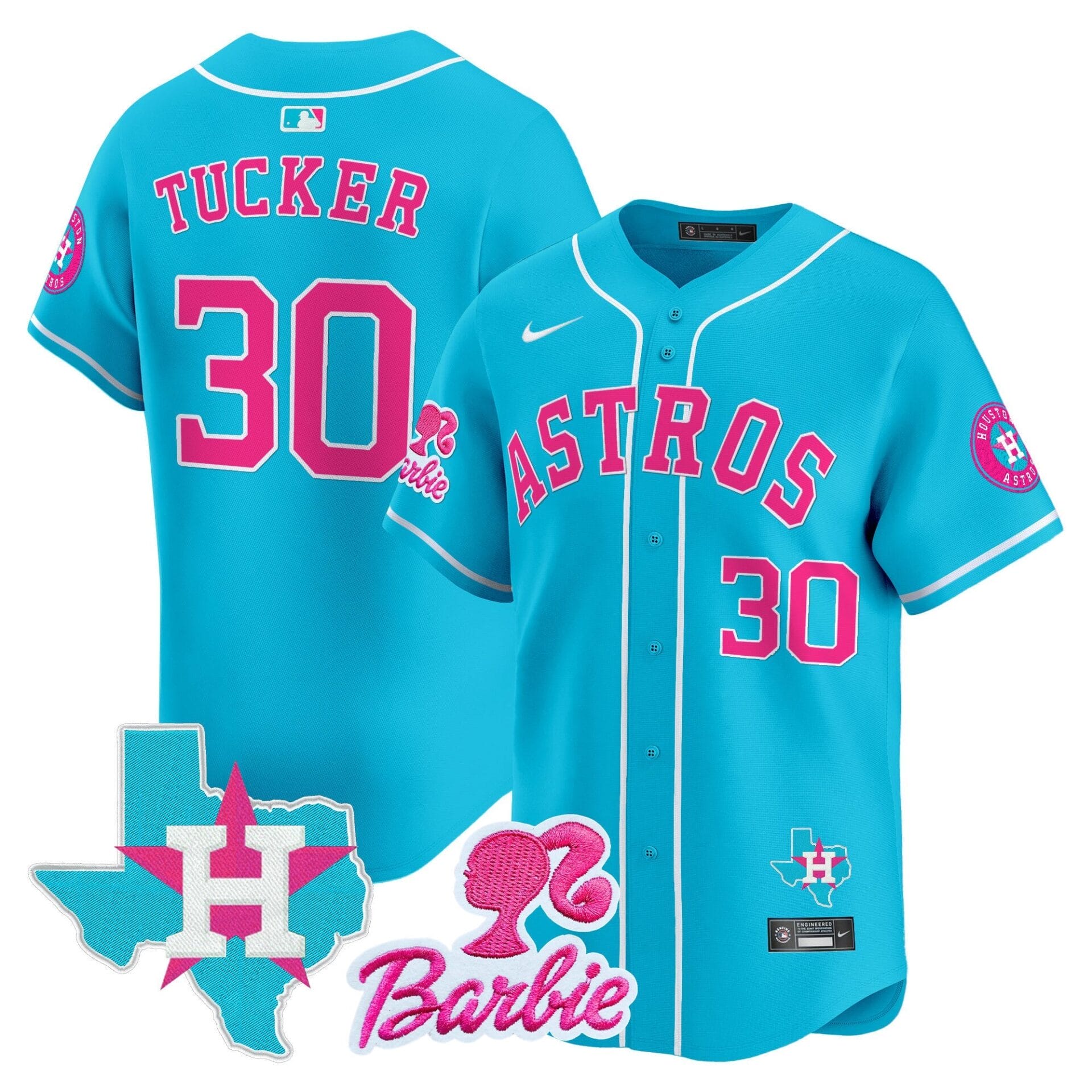 Astros Barbie Patch Vapor Premier Limited Jersey - All Stitched - Image 29